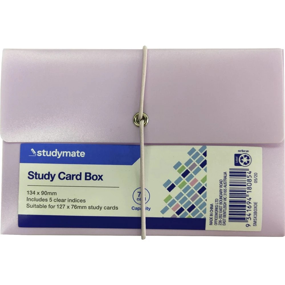 2 Studymate Study Card Box 127 x 76mm Purple, 2 of 3