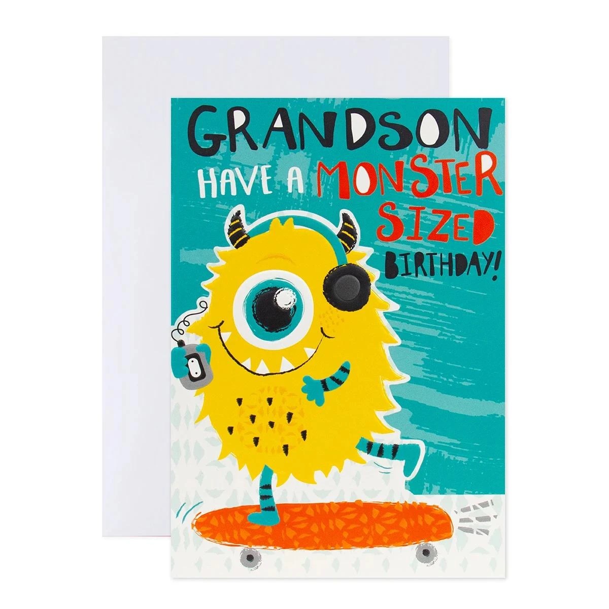 1 Connections from Hallmark Birthday Card - Grandson, Monster of Skateboard, 1 of 3