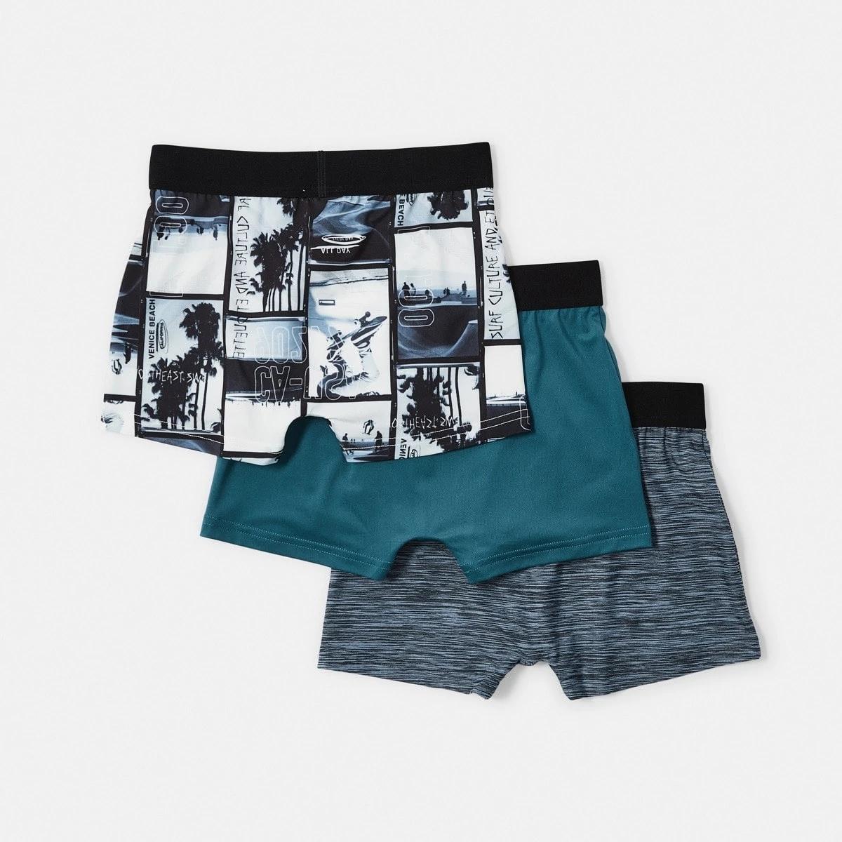2 3 Pack Microfibre Trunks TEAL SKATE, 2 of 8