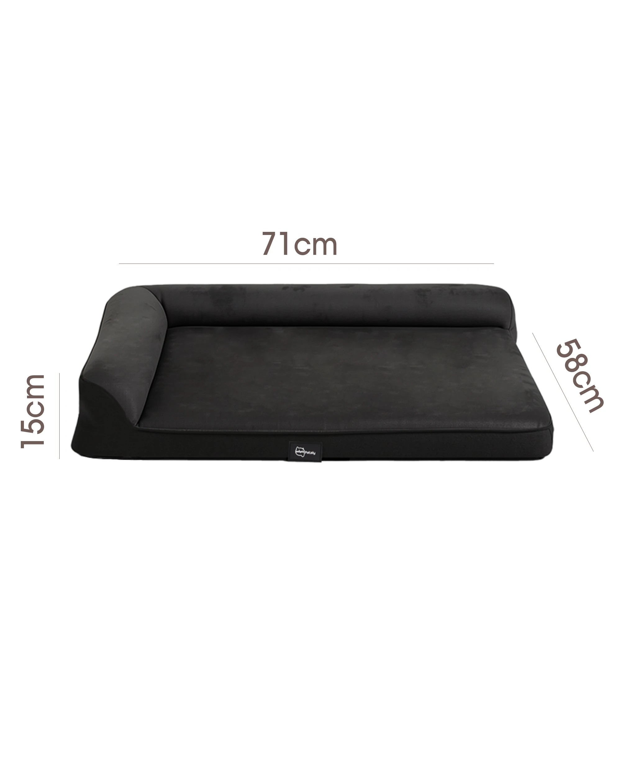 9 Petzly Dog Bed with L-Shaped Bolsters Removable Washable Cover Black Medium, 9 of 9