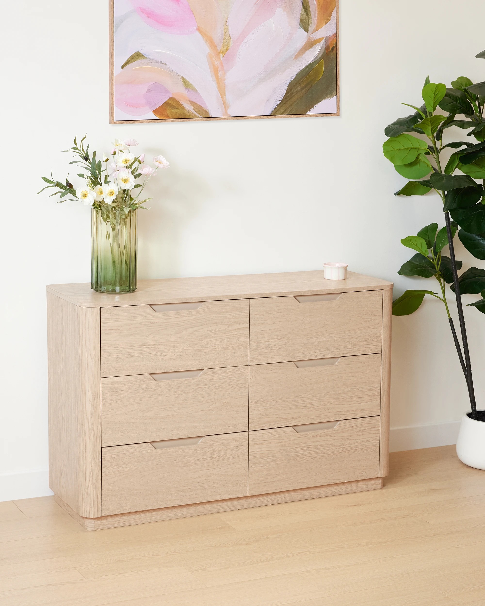 1 Miles 6 Drawer Chest - Light Oak, 1 of 8
