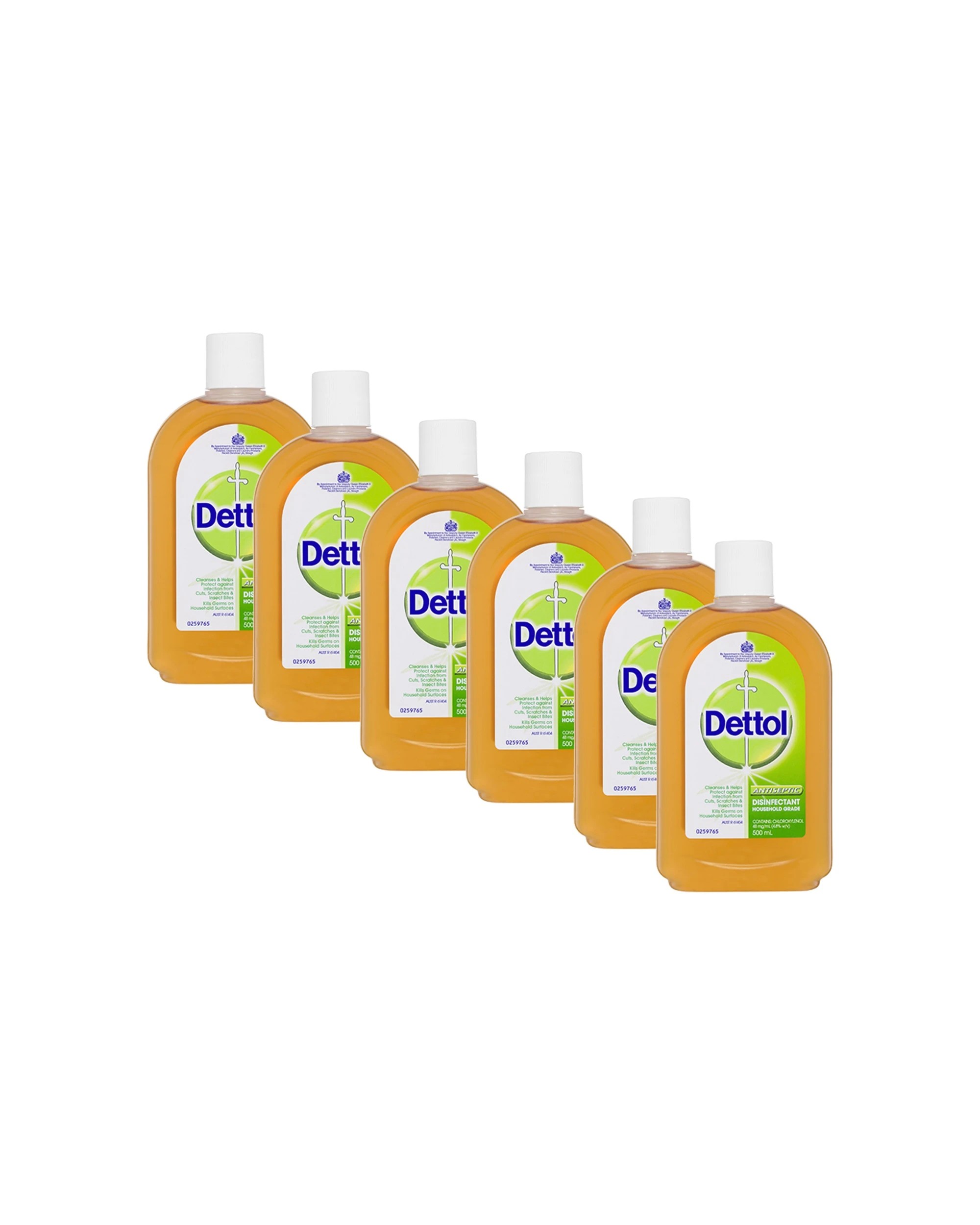 1 Dettol Antiseptic Disinfectant Liquid 6 Pack 500ml - Brown, 1 of 3