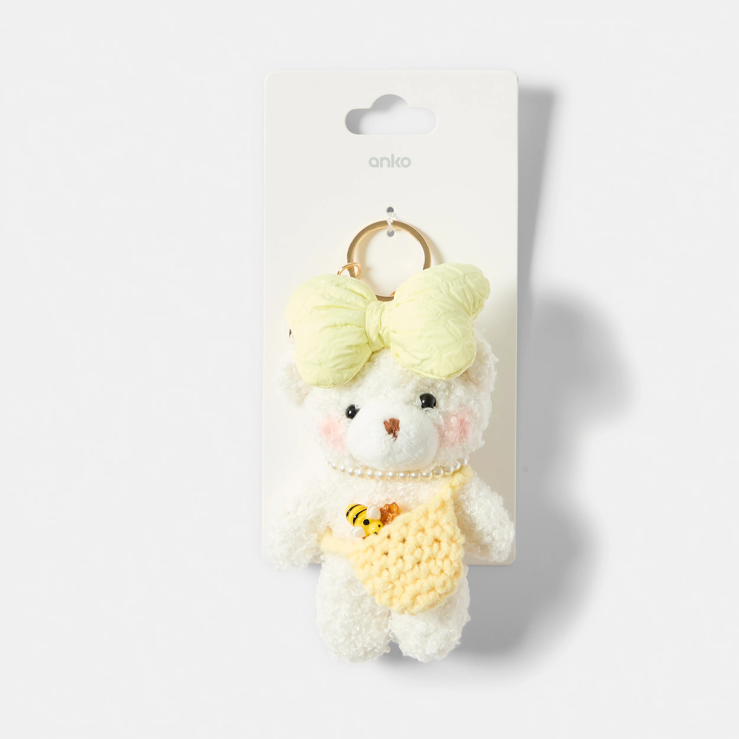 5 Bear Bag Charm Keyring - Yellow, 5 of 5