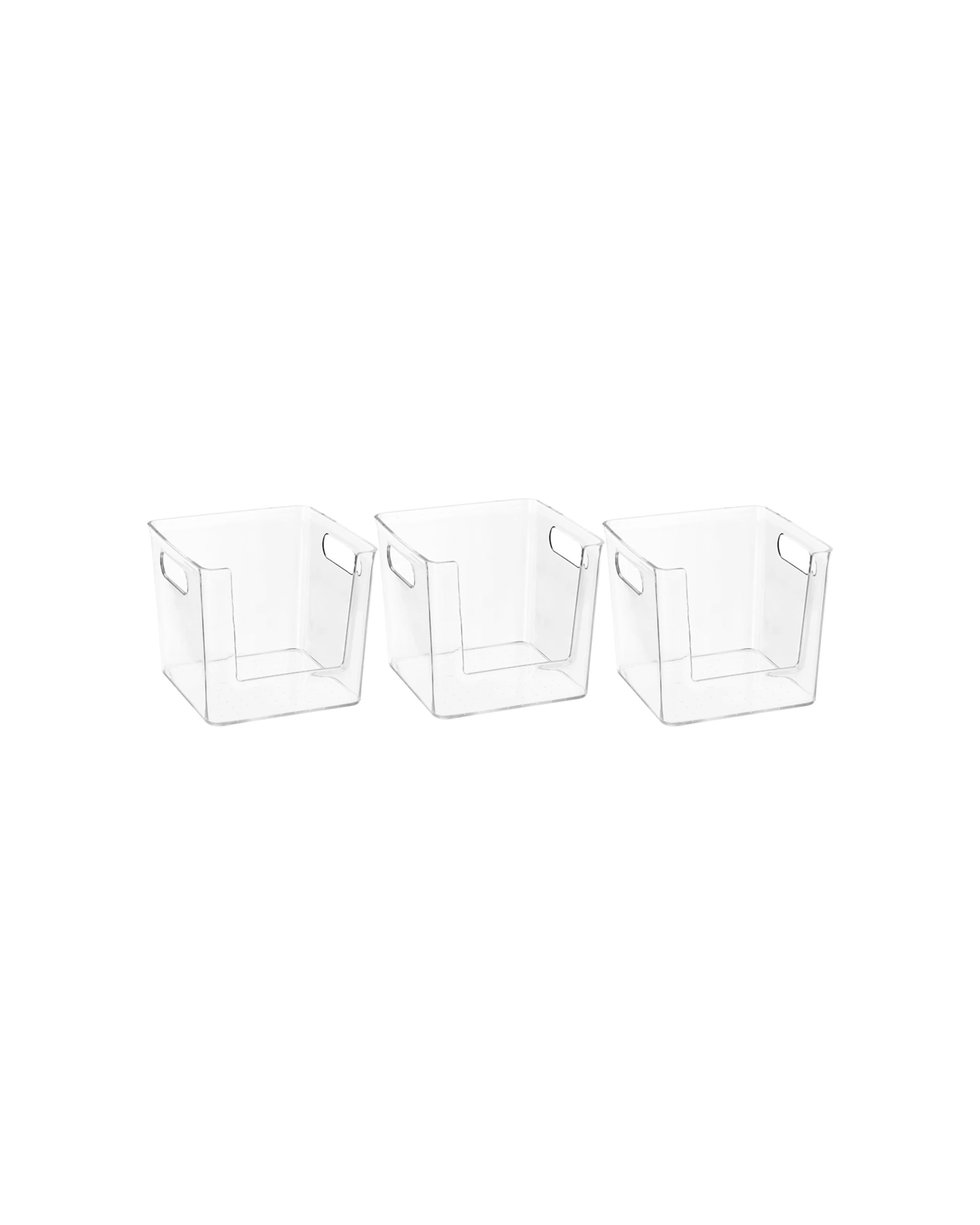 1 Boxsweden Crystal Pick Container 3 Pack 16.5 x 16.5 x 14.5cm Durable Plastic, 1 of 4