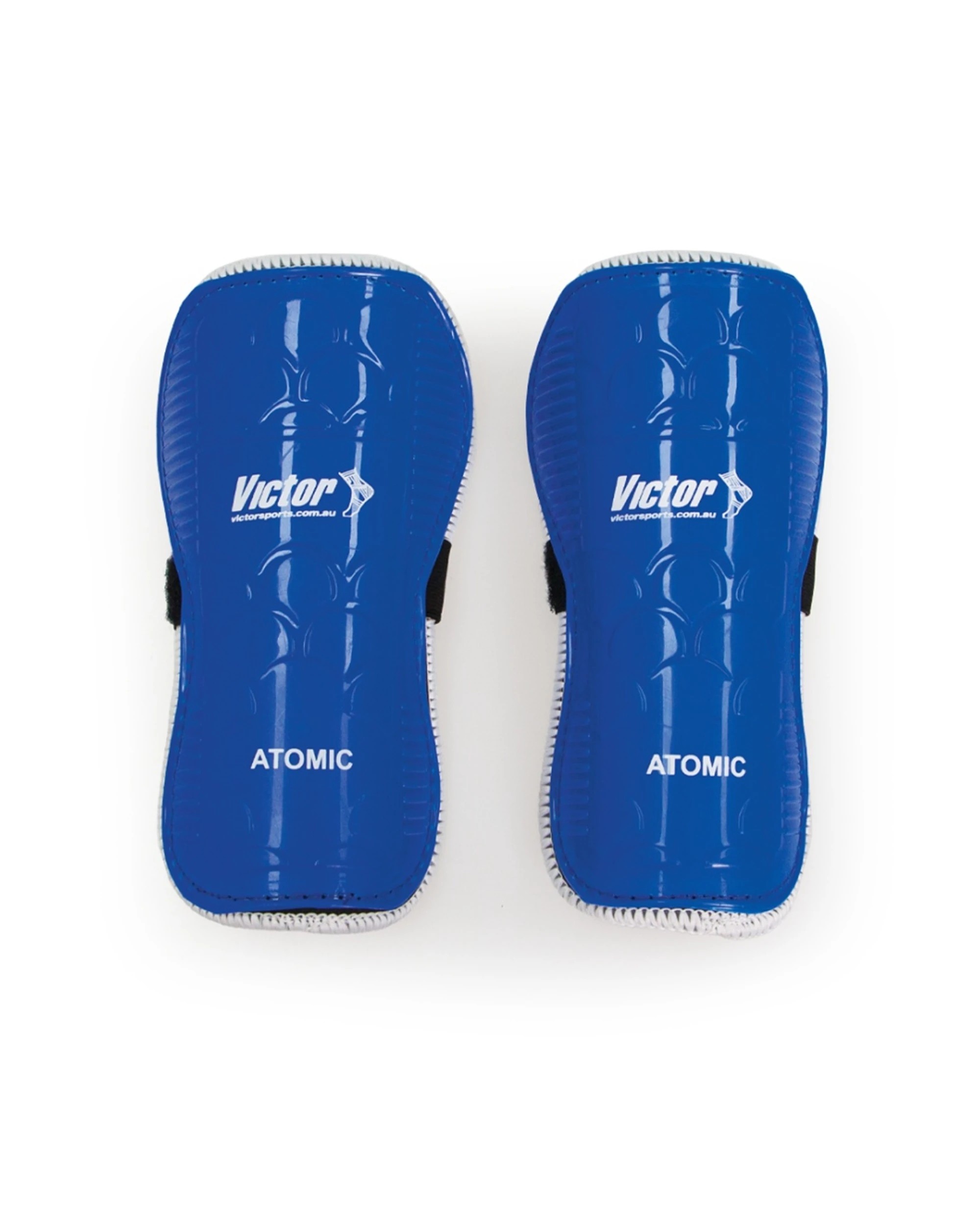 1 Victor Sports Atomic Shin Guards Medium Strong Durable Plastic Pair - Blue, 1 of 1