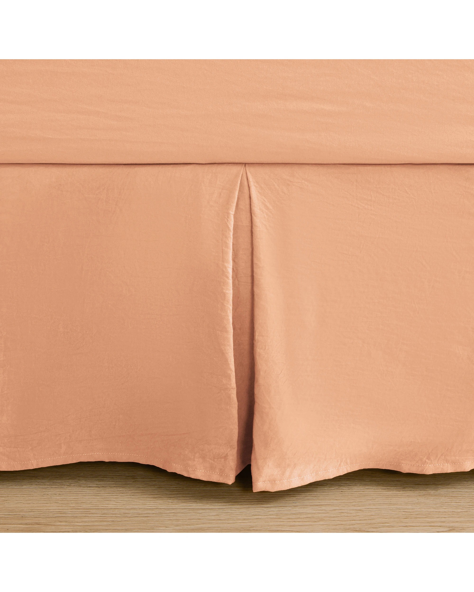 6 Dreamaker Superfine Washed Microfibre Pleated Valance - Super King Bed - Peach, 6 of 9