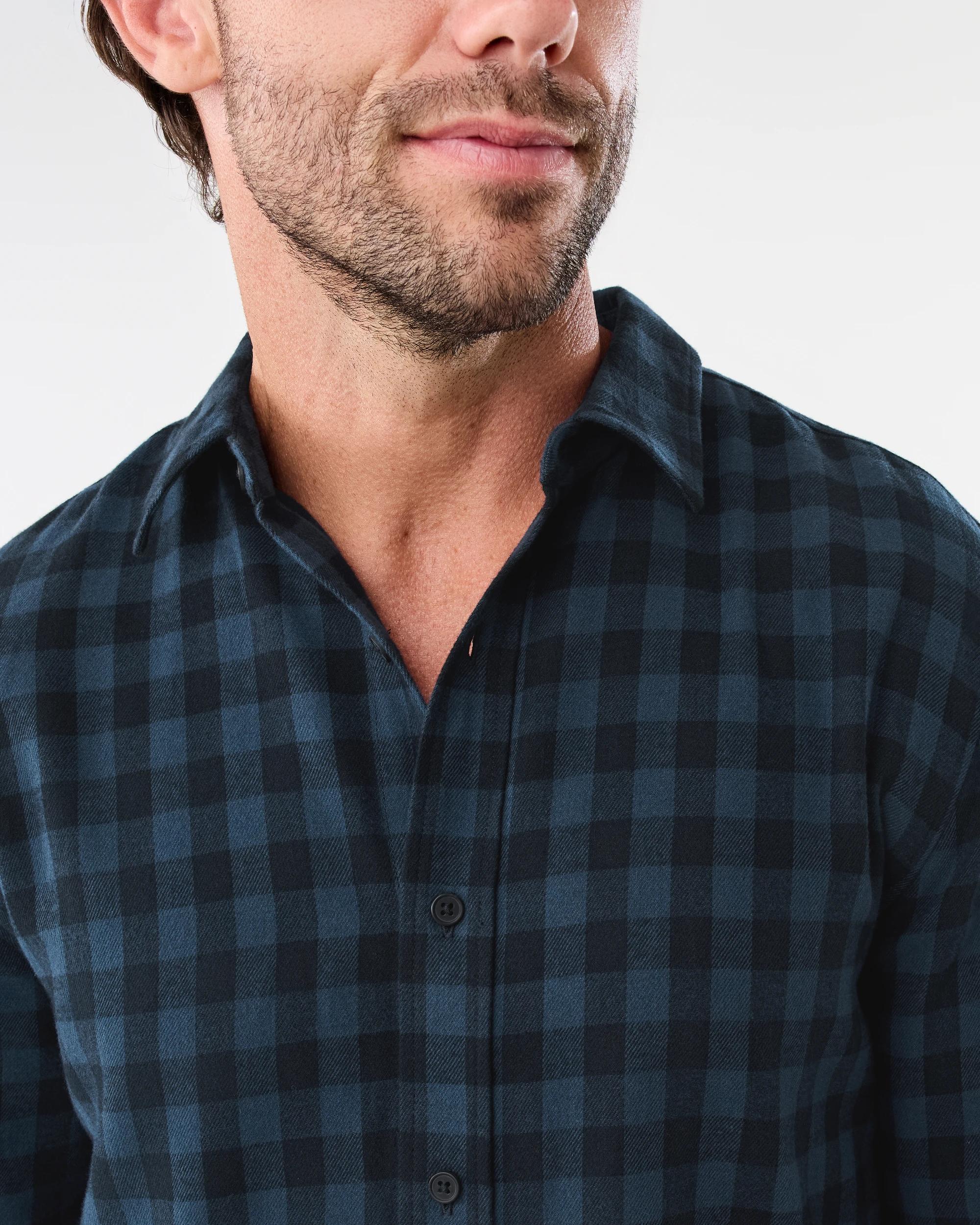 5 Long Sleeve Brushed Shirt Blu Check, 5 of 6