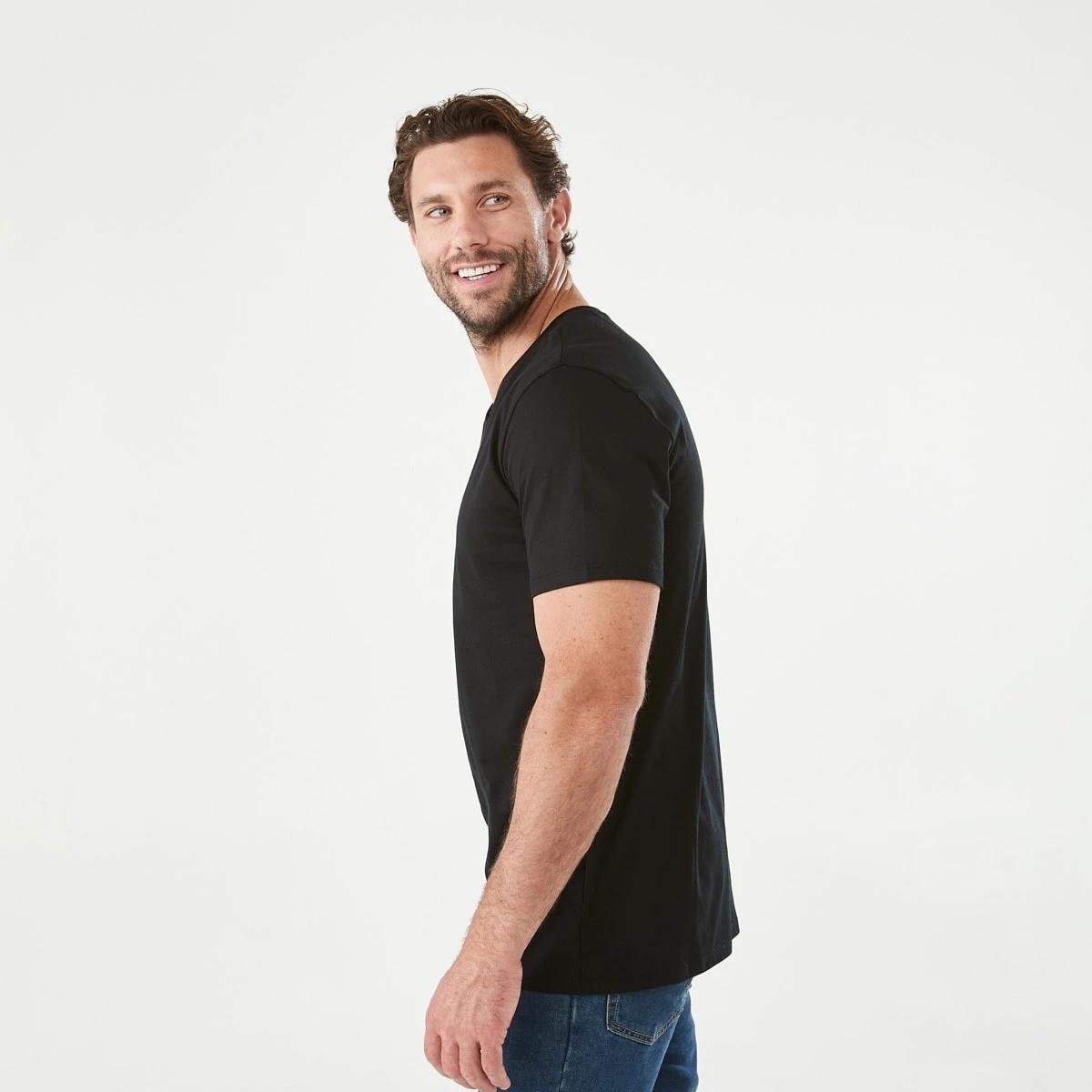 2 Plain V-Neck T-shirt Black, 2 of 5