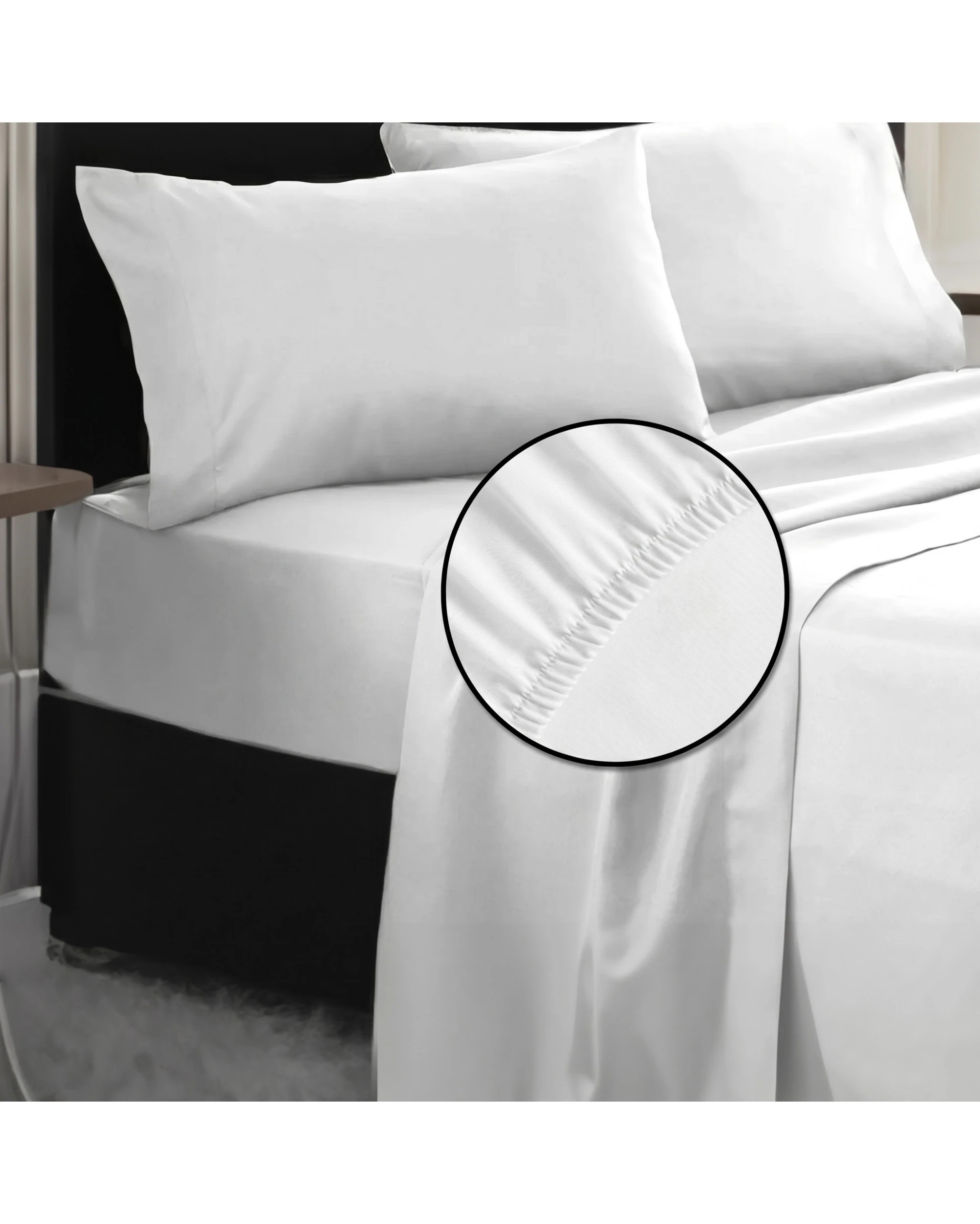 5 750 Thread Count Pure Cotton Queen Bed Sheet Set 4 Piece Gift Pack - Queen Bed - White, 5 of 8