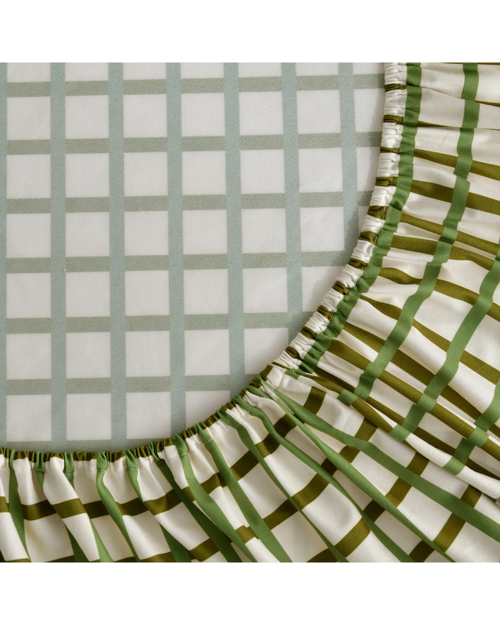 4 Dreamaker Micro Flannel Grid Combo Fitted Sheet Set - King Single Bed - Olive, 4 of 6