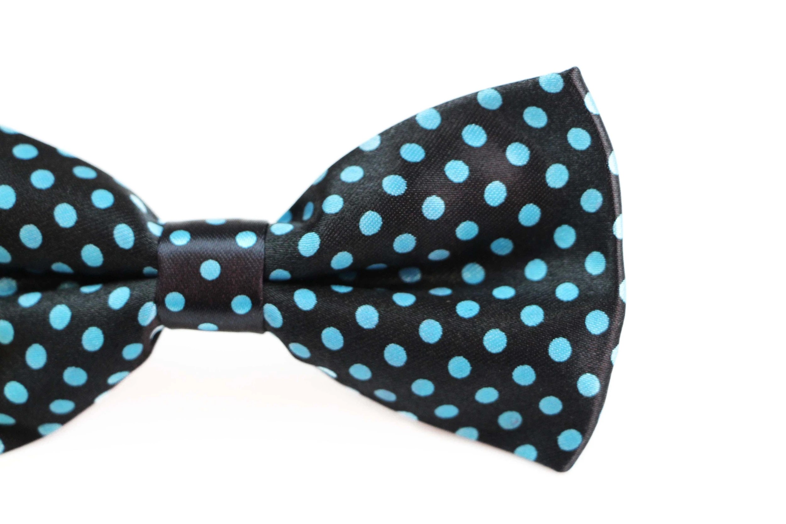 3 Zasel Mens Black With Light Blue Small Polka Dot Patterned Bow Ties - Multi, 3 of 4