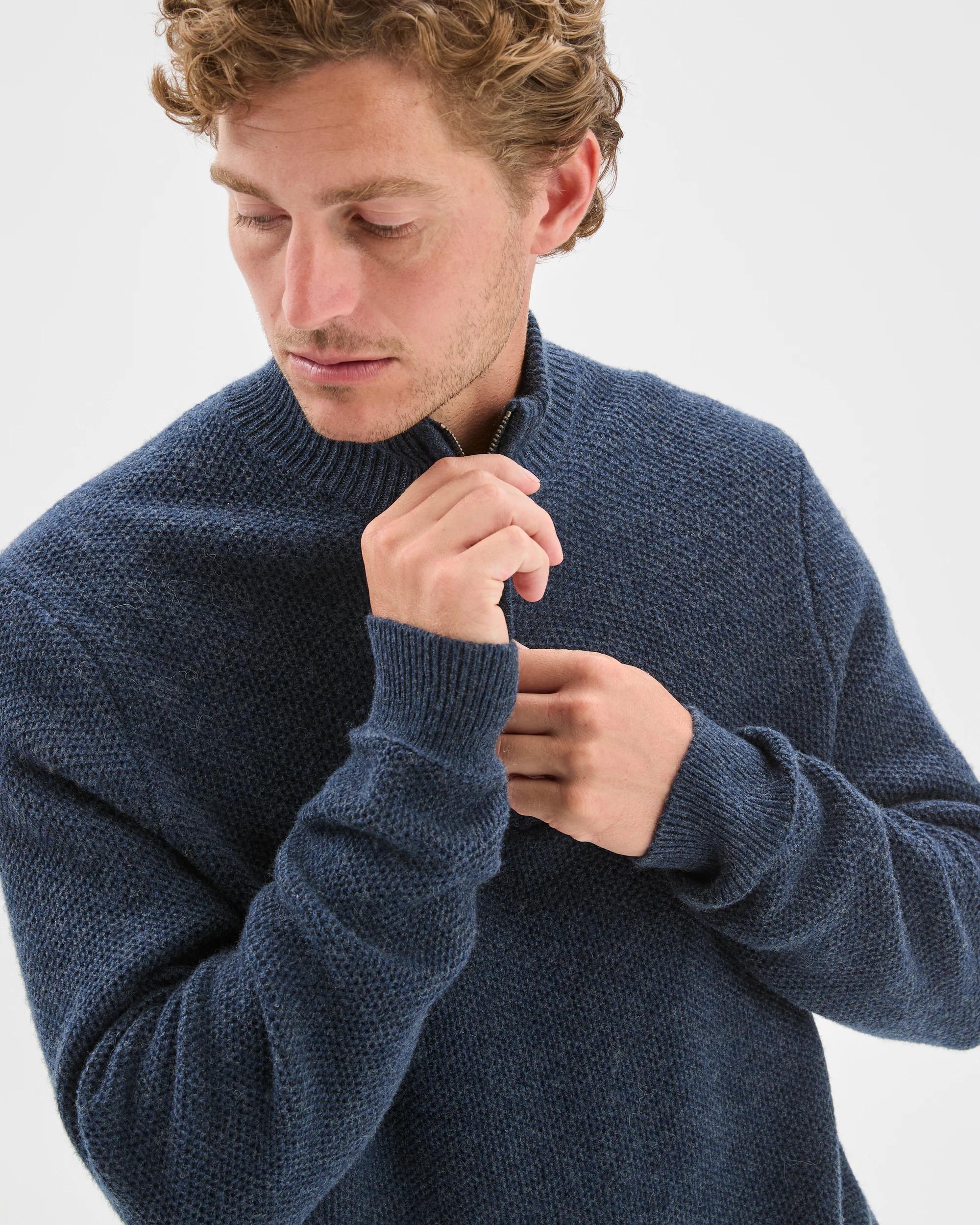 5 Target Man Lambswool 1/2 Zip Knit Jumper NAVY, 5 of 7