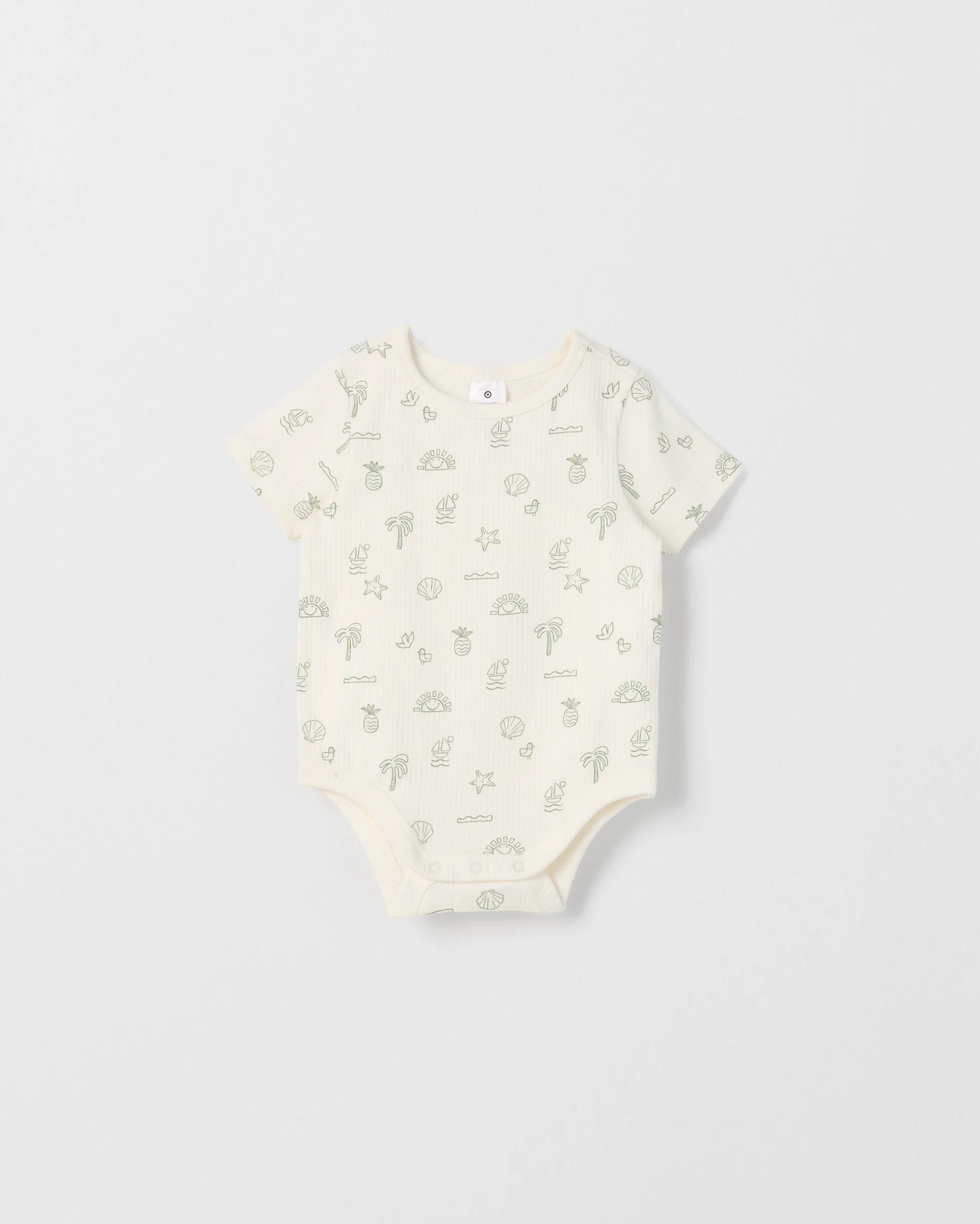 4 Target Baby Organic Cotton 3 Pack Ribbed Bodysuits COASTAL BLUE, 4 of 5