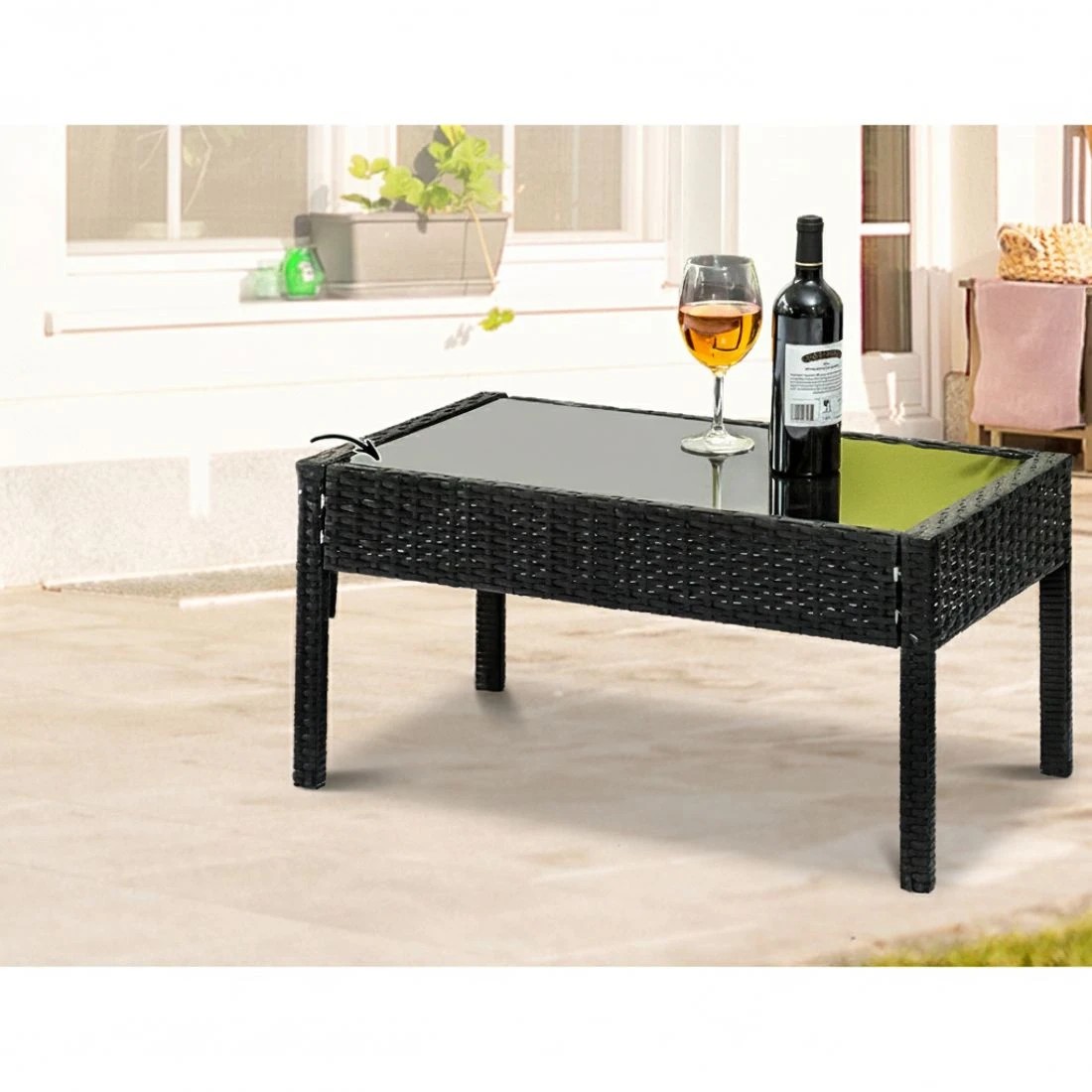 5 Gardeon Outdoor Sofa Set Wicker Lounge Setting Table and Chairs Patio Furniture - Black, 5 of 7