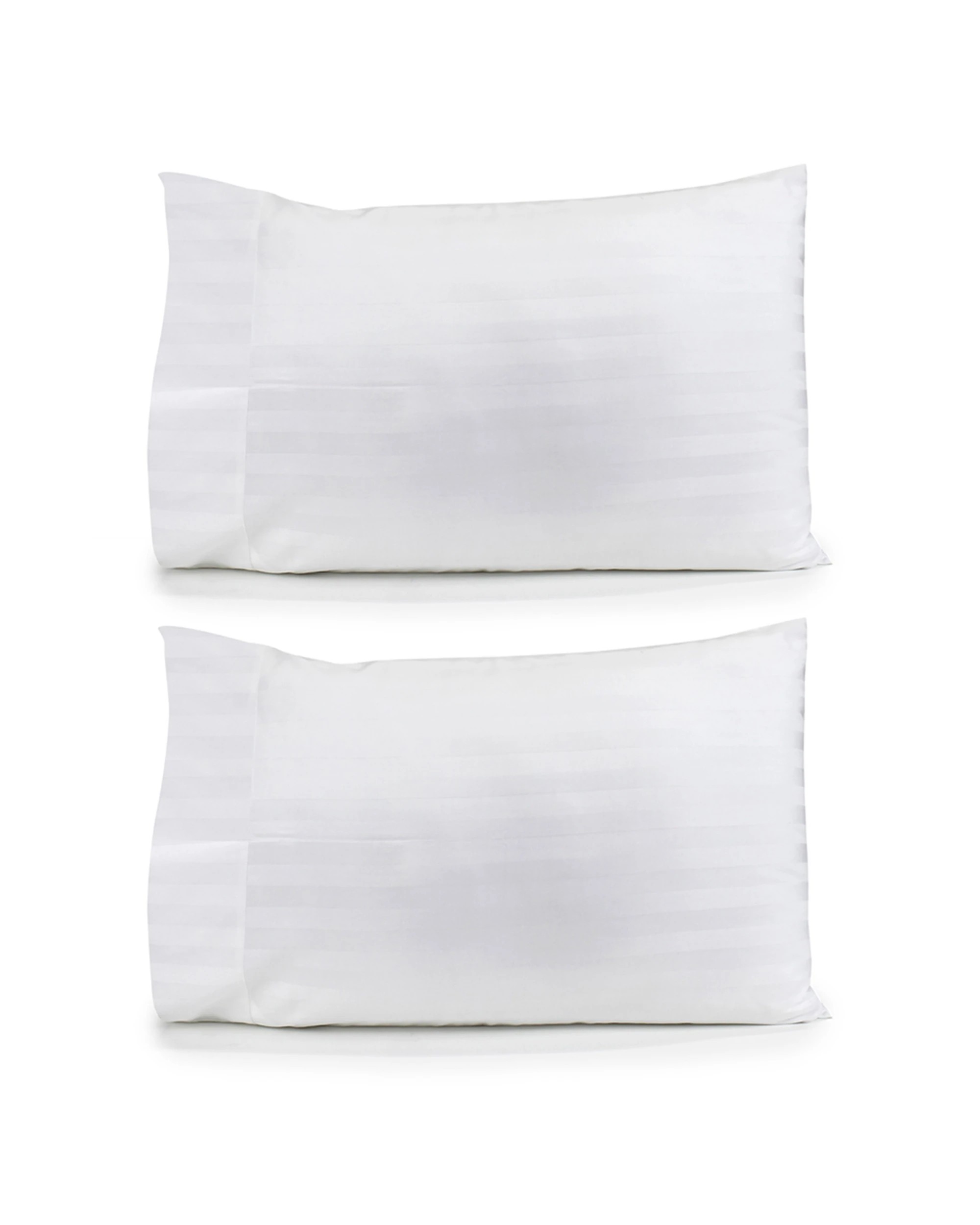 1 Jason Commercial Satin Stripe Pillow Case with Cuff 2PK 48x73cm - White, 1 of 3