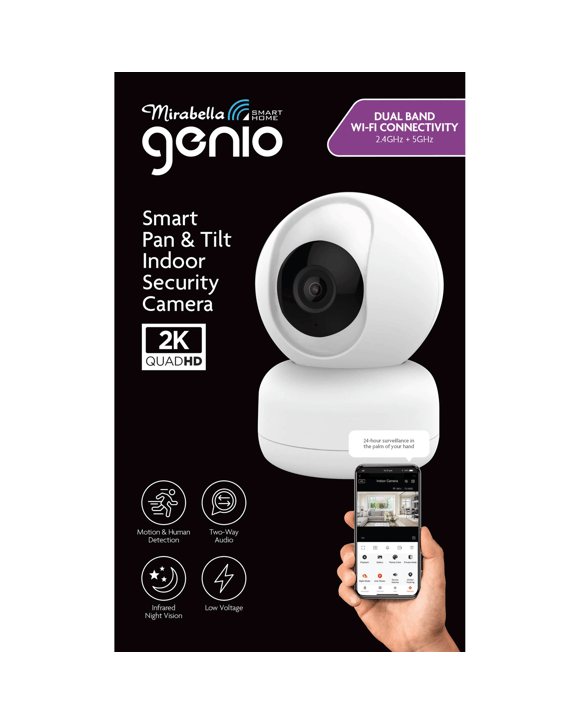 Mirabella Genio Smart Pan & Tilt Indoor Security Camera