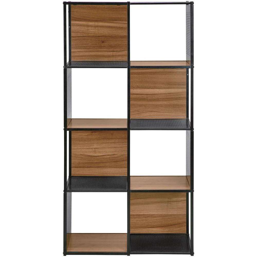 3 Stockholm 8 Cube Bookcase Walnut and Black Shelves Home Office Storage, 3 of 6