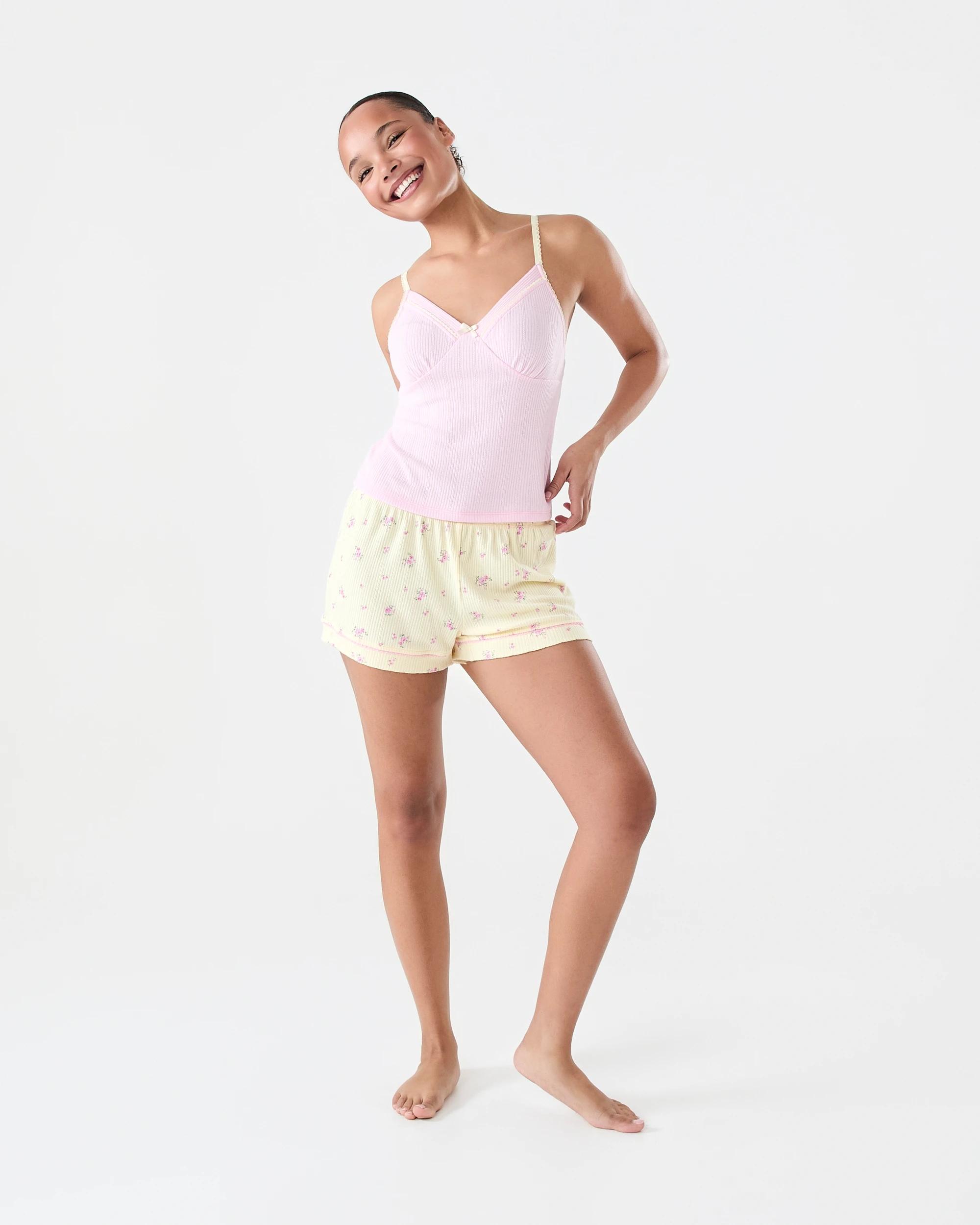 2 Pointelle Rib Shorts Wild Rose, 2 of 7