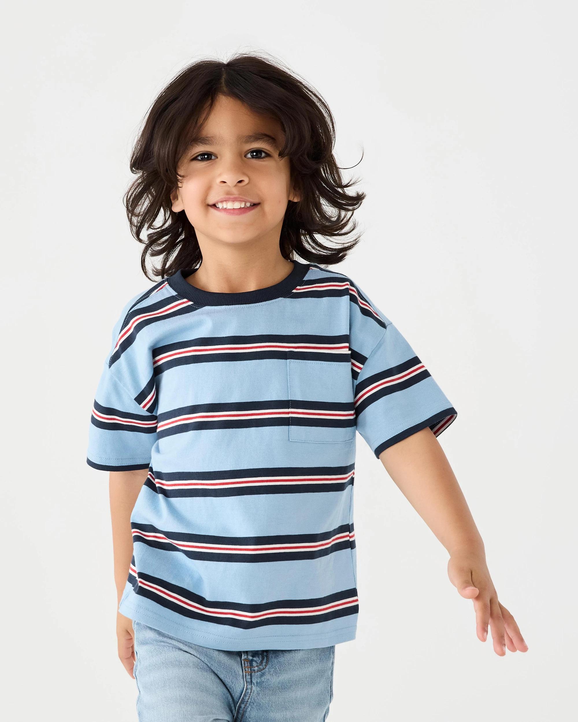 1 Oversized Stripe T-shirt Blu Stripe, 1 of 7