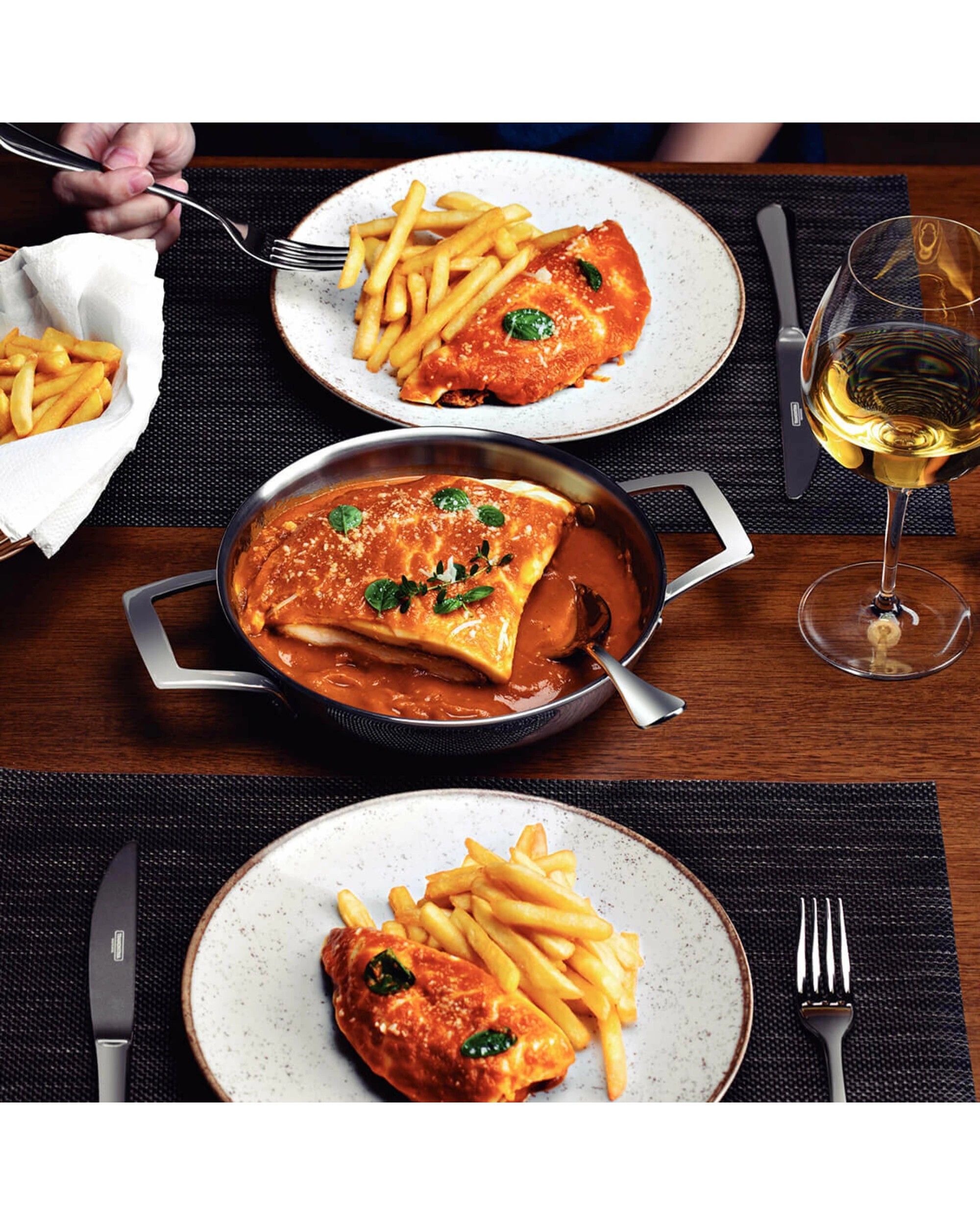 3 Tramontina Grano 30cm Tri-Ply Clad Double-Handled Frying Pan, 3 of 3