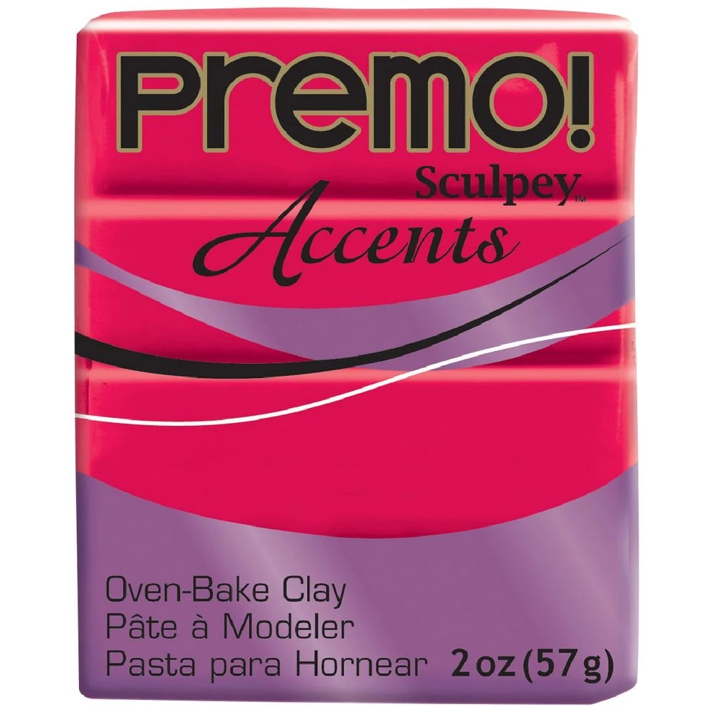 1 Sculpey Premo Modelling Clay Fluoro Pink 57g, 1 of 3