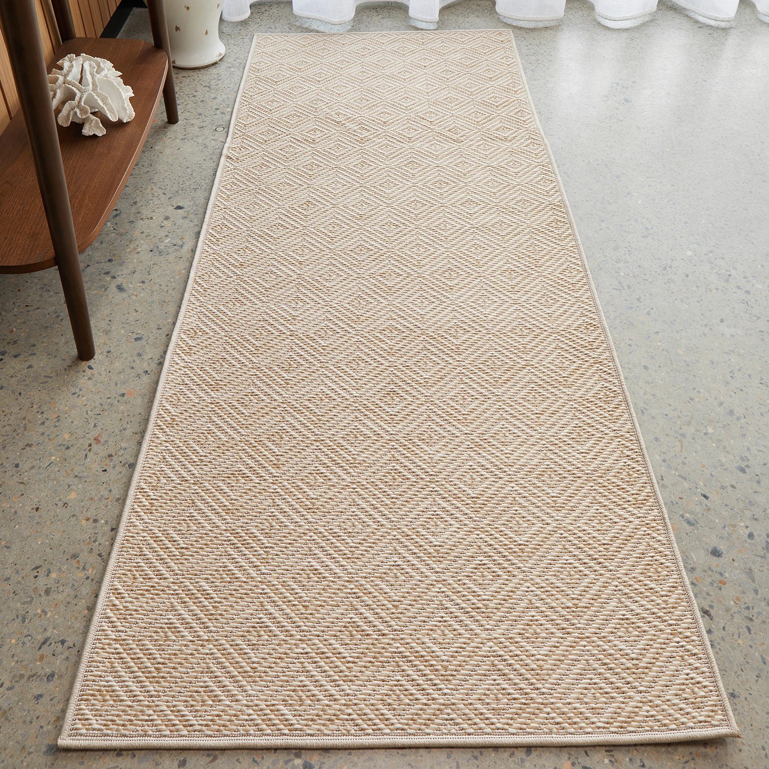 2 Common Ground Rugs Palmline Misty Outdoor 300x80cm Runner - Medium Pet Friendly Rug - Natural, 2 of 7