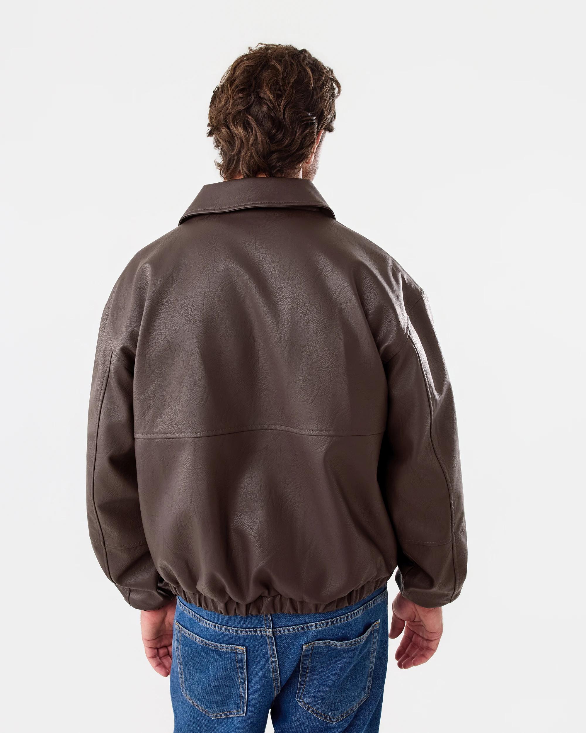 4 PU Bomber Jacket Chocolate, 4 of 8