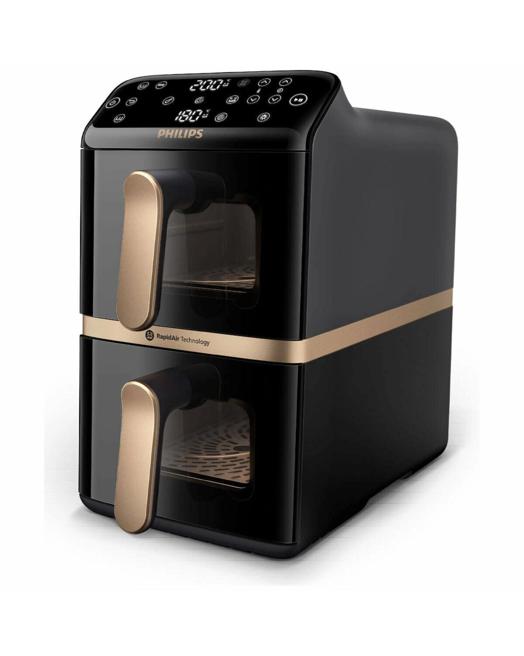 4 Philips 4000 Series 10L Stacked Dual Basket Airfryer Black, 4 of 5