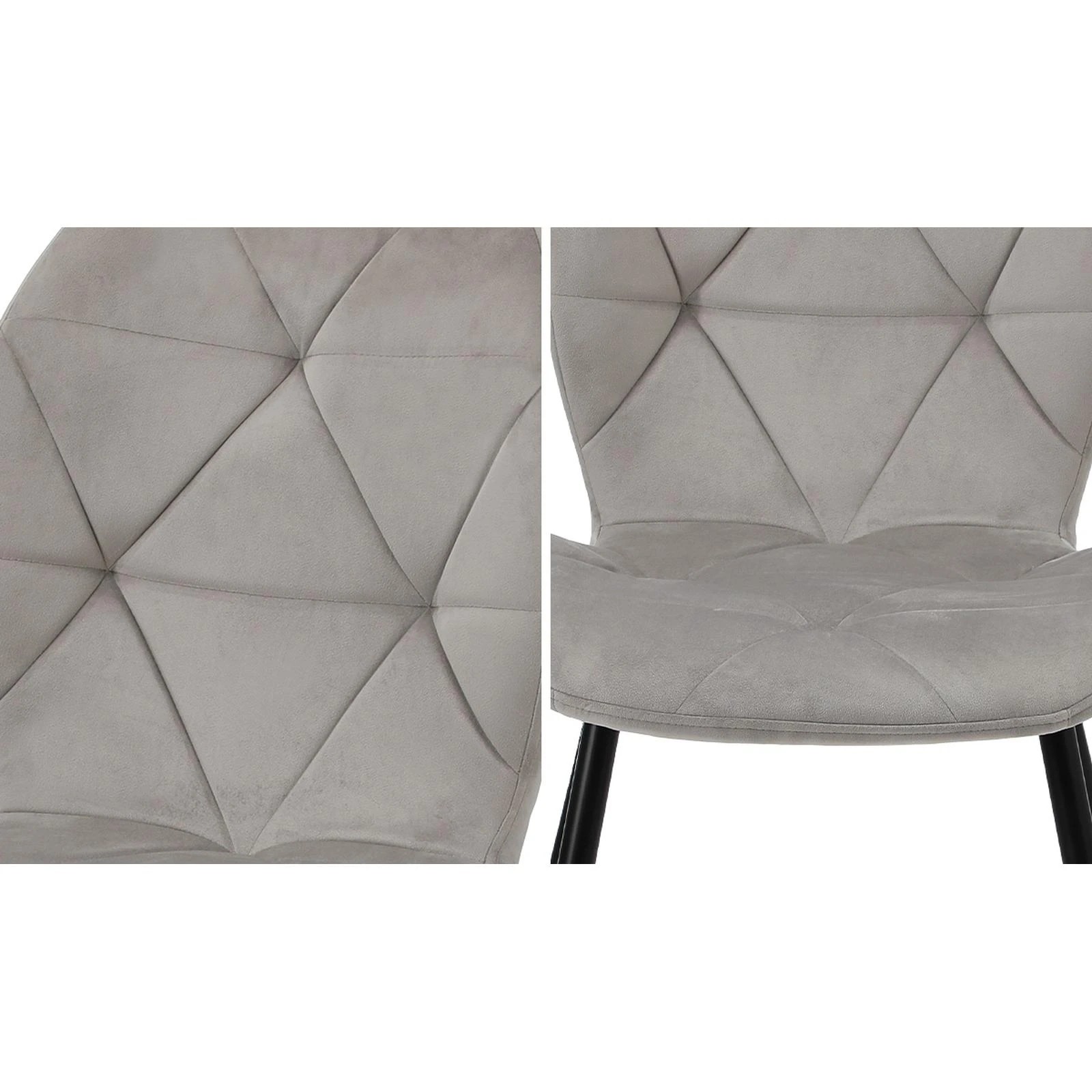 3 Oikiture Set Of 6 Dining Chairs Kitchen Chair Padded Seat High Back Velvet
 - Grey, 3 of 10