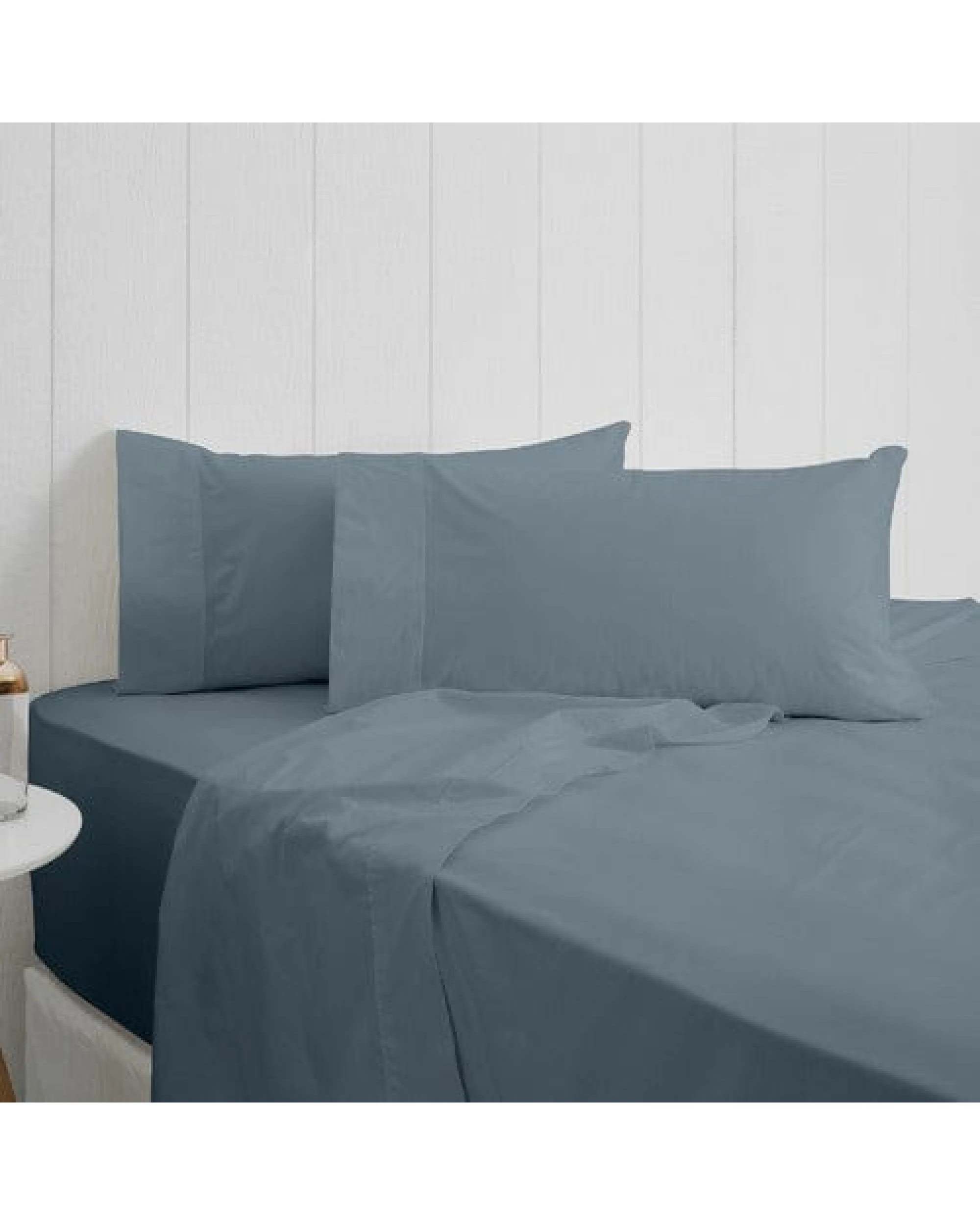 1 Odyysey Living Breathe 100% Cotton Sheet Sets - Single Bed - Grey, 1 of 1
