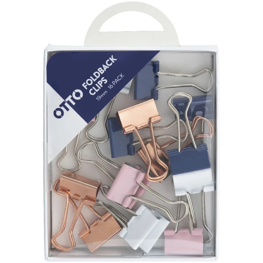 3 Otto Foldback Clips Assorted 16 Pack, 3 of 3