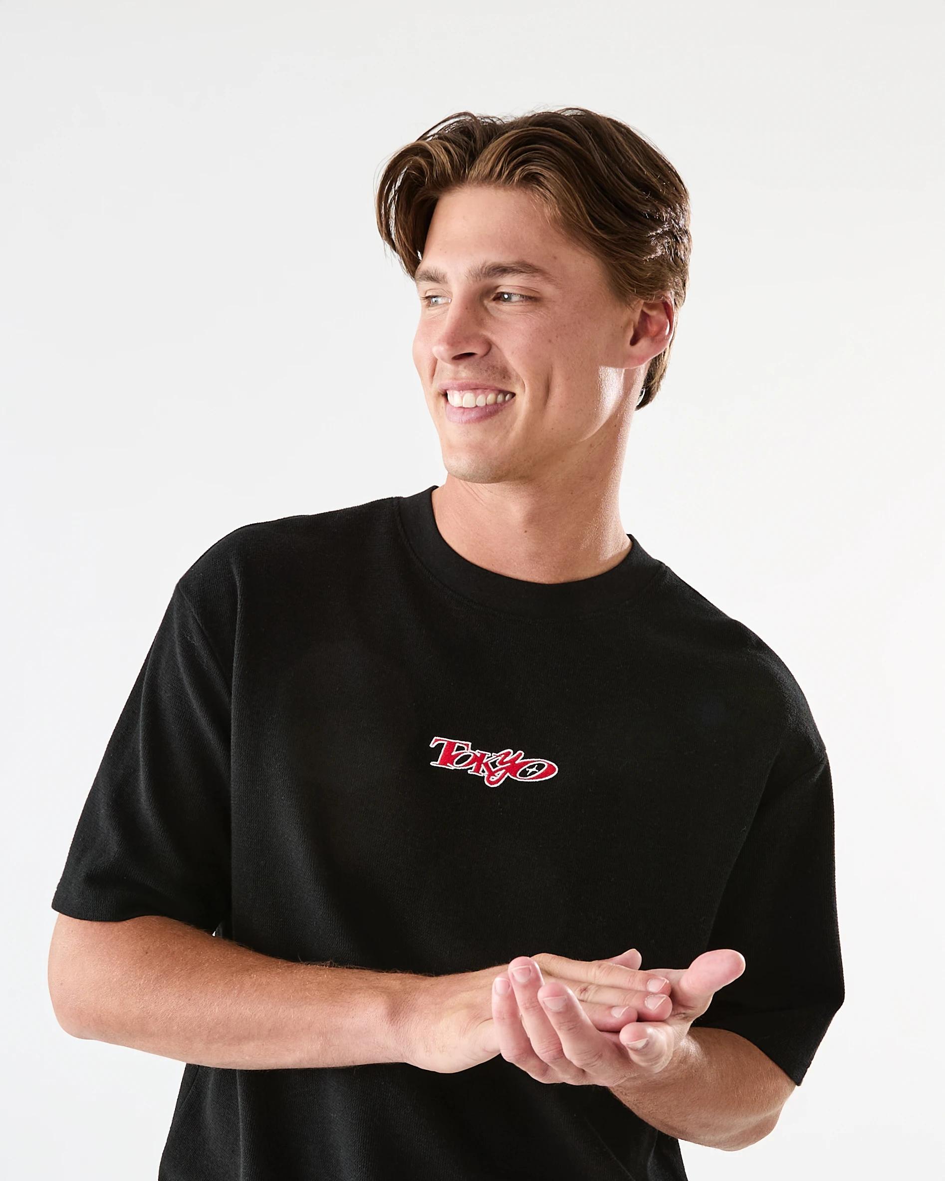 4 Textured Print T-shirt Blk Tokyo, 4 of 7