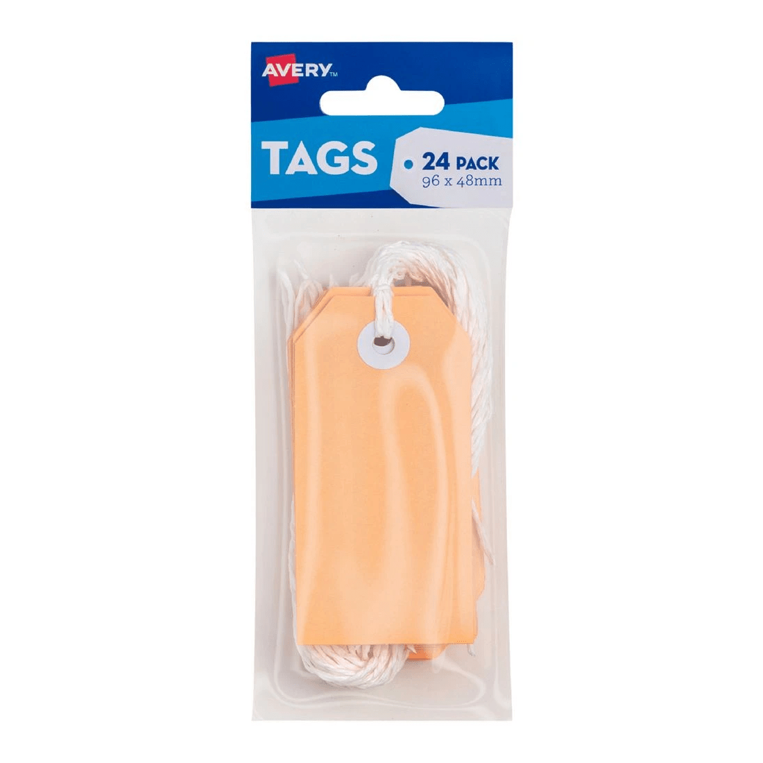 1 Avery Tag with String 96 x 48mm Peach 24 Pack, 1 of 2