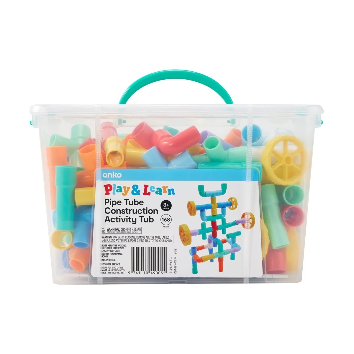 9 168 Piece Play and Learn Pipe Tube Construction Activity Tub, 9 of 9