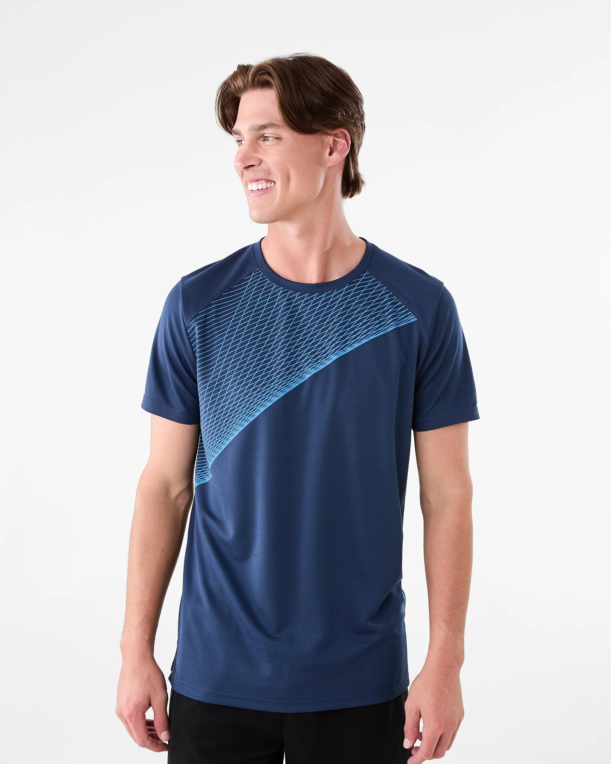 1 Active Mens Printed T-shirt Linked Geo, 1 of 7