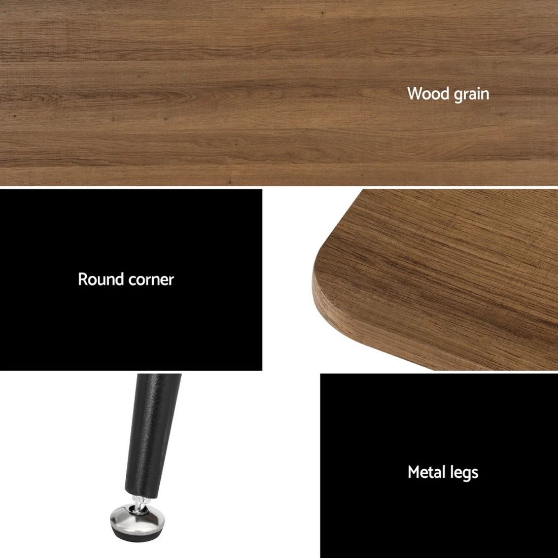 7 Artiss Dining Table 4 Seater Wooden Table Rectangular 120CM - Brown, 7 of 7