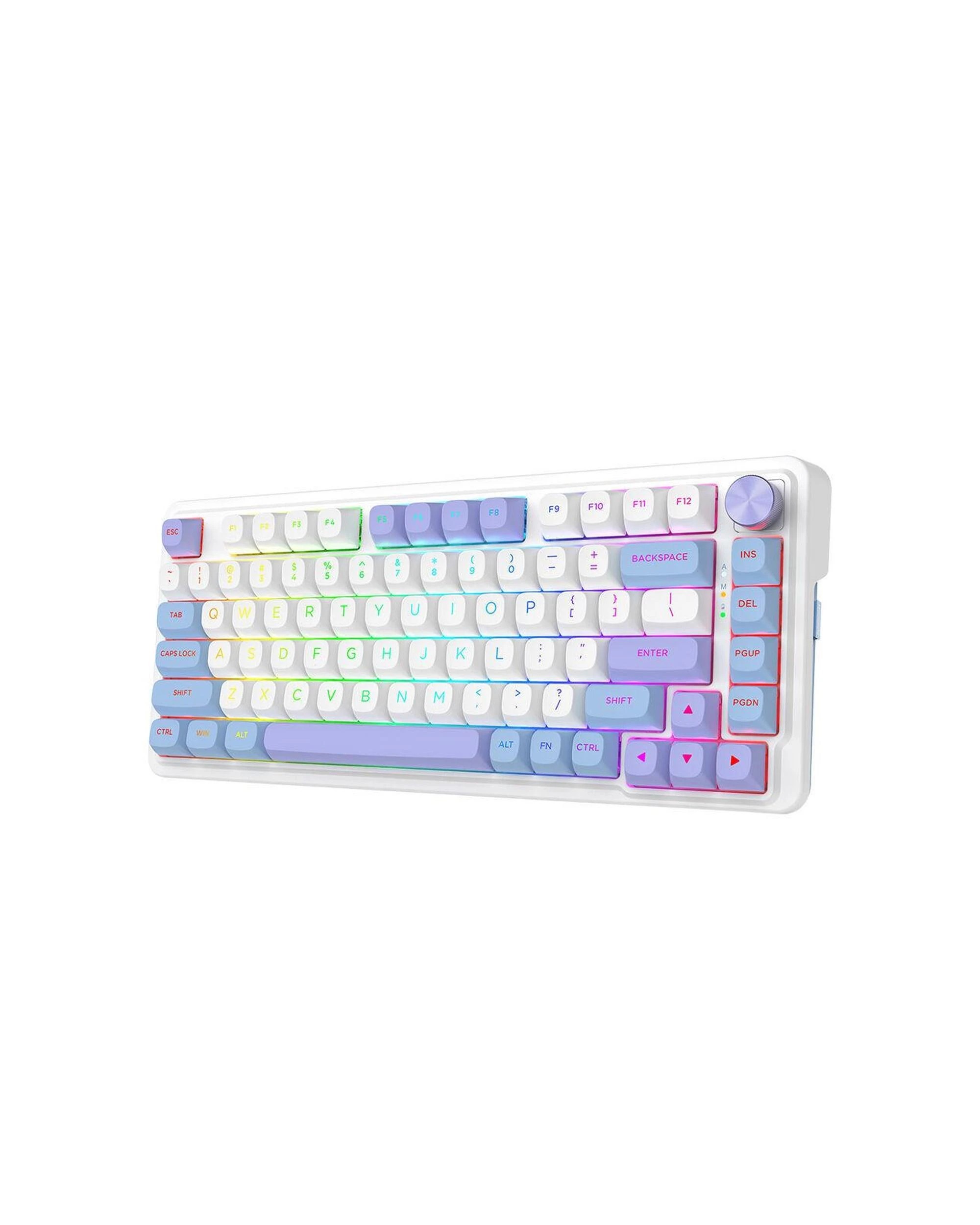 3 Redragon UCAL K673WBP Max WhitePurple 75% Gasket Wireless Mechanical Keyboard, 3 of 9