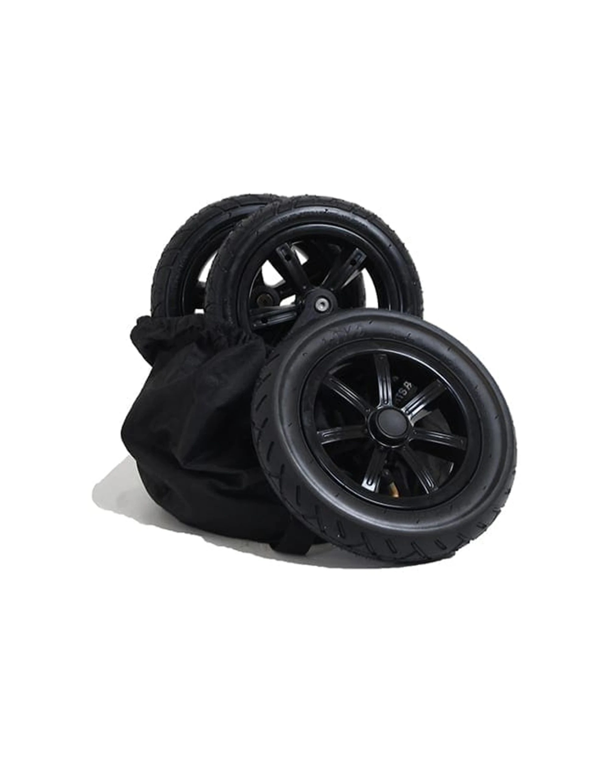 1 ValcoBaby Sport Pack Air Tyres Stroller Pram Wheels For Snap Slim Twin 4pc - Black, 1 of 3