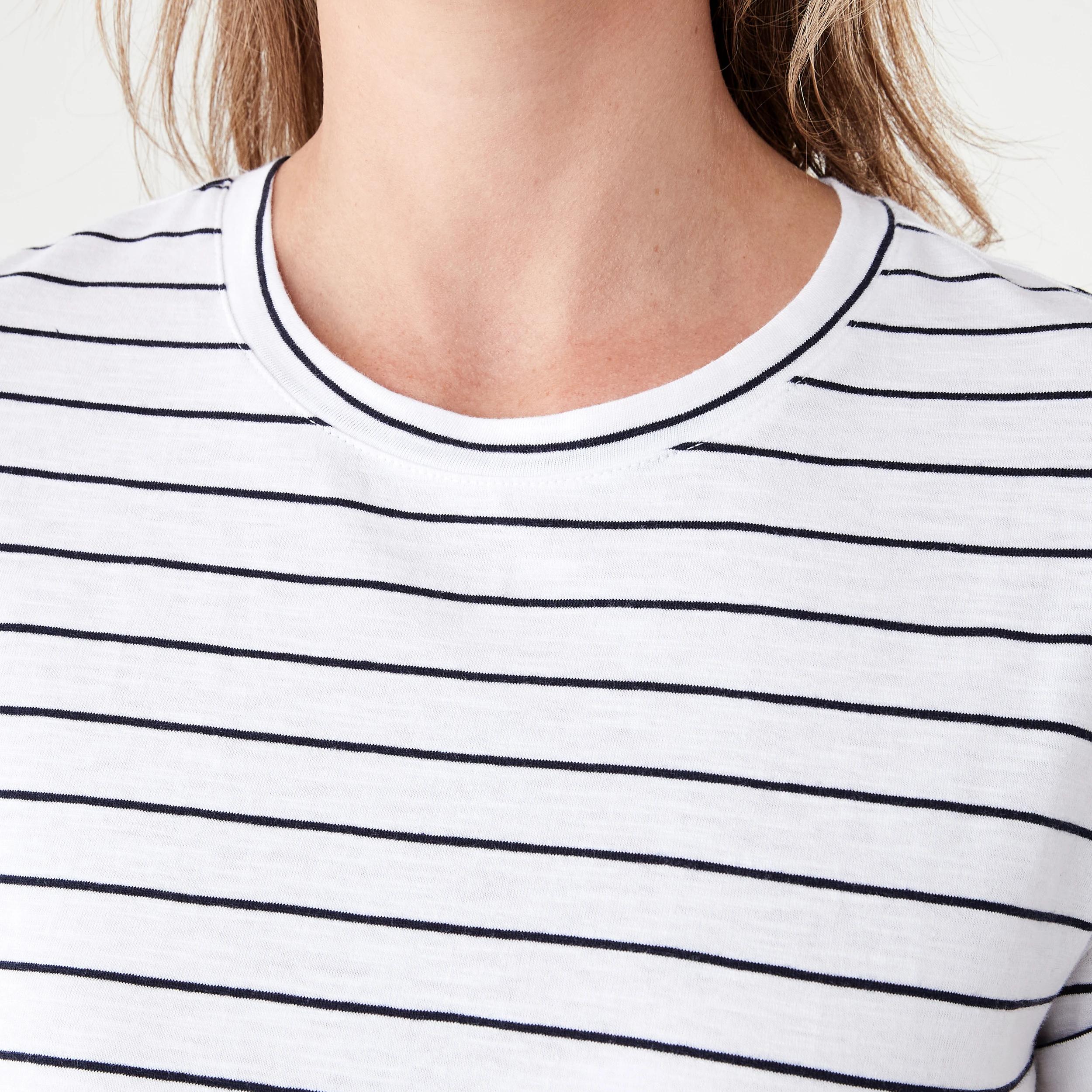 4 Short Sleeve Cuff Detail Jersey Mini Dress Strp Wht, 4 of 6