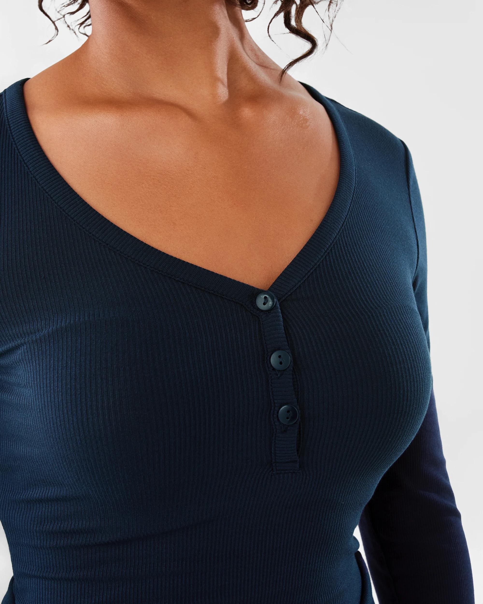 7 Long Sleeve Henley Top Navy Blaze, 7 of 7