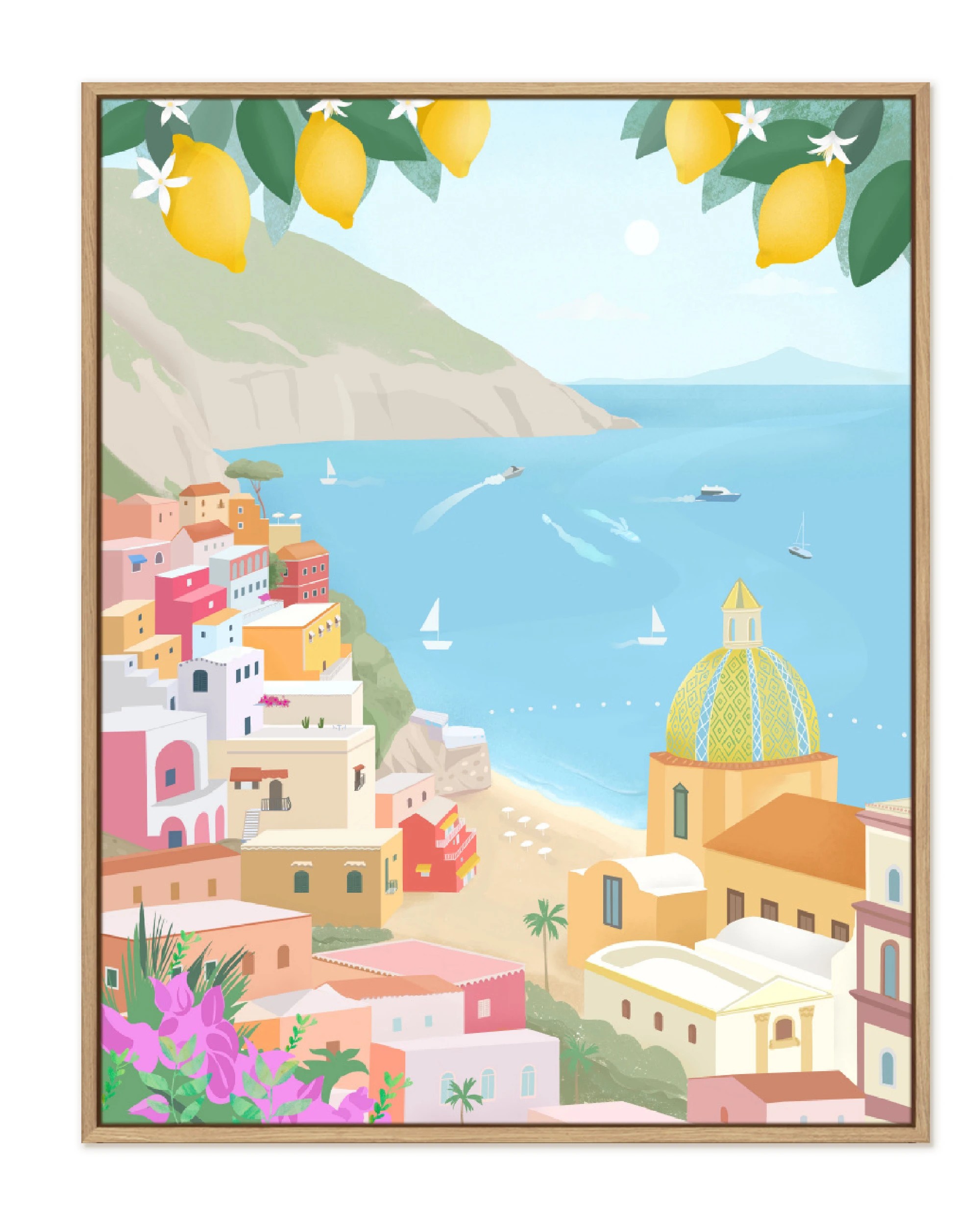 The Wall Art Warehouse - Positano - Stretched Framed Canvas - 63x53cm ...