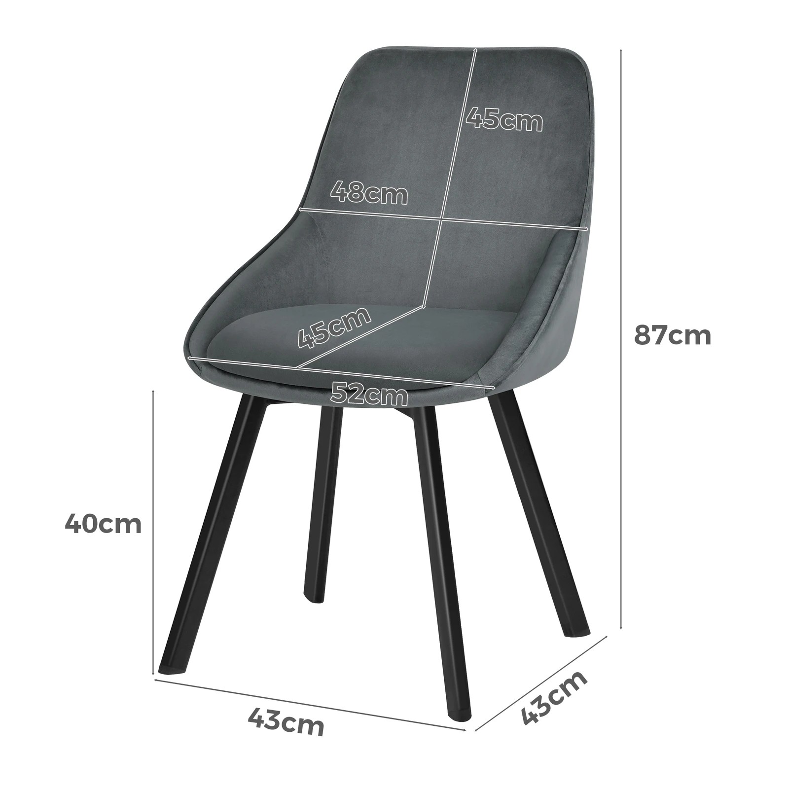 8 Alfordson 4x Dining Chairs Accent Kitchen Swivel Lounge Padded Seat Velvet - Grey, 8 of 8