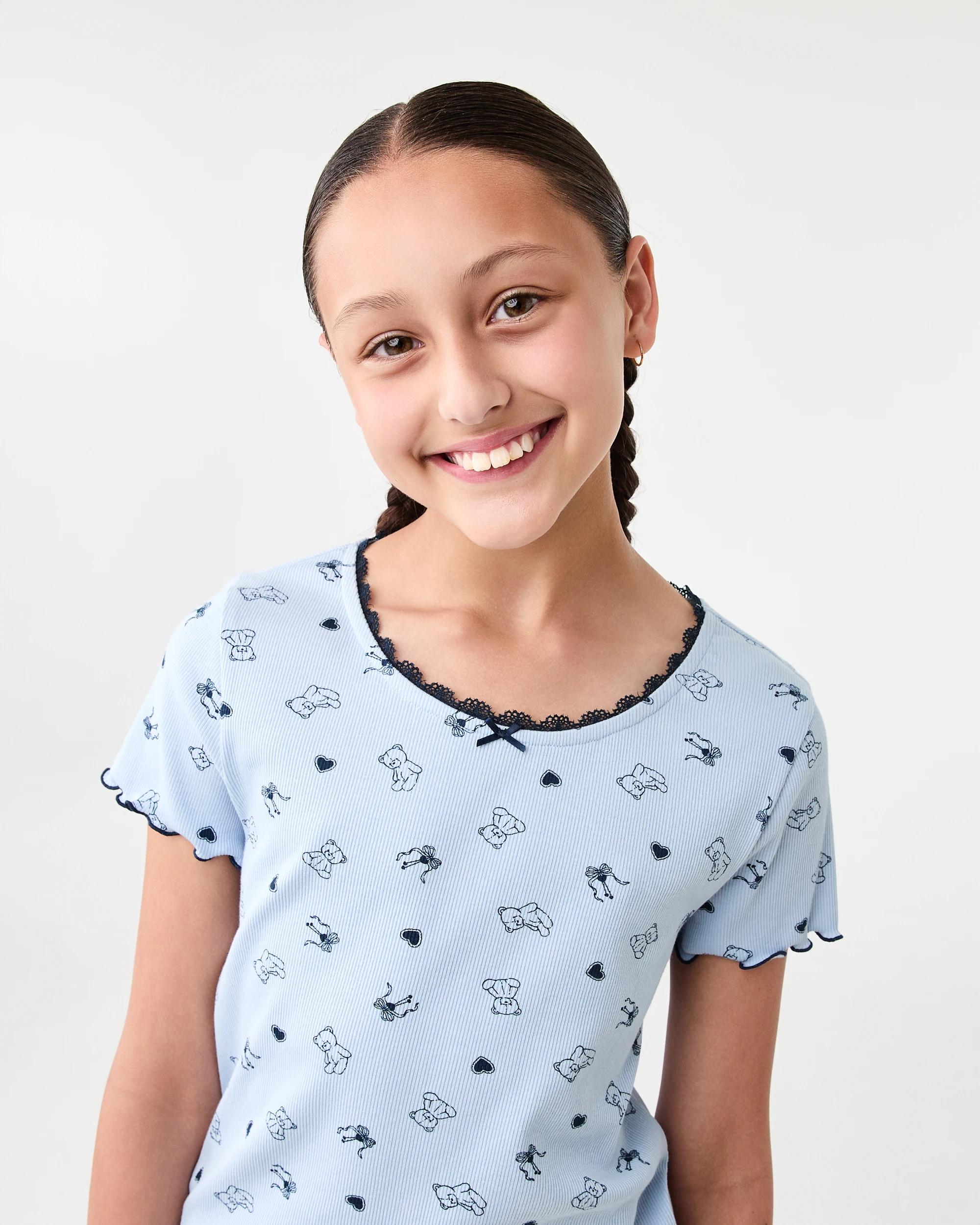 3 Rib Shorts Pyjama Set Blu Ted, 3 of 8