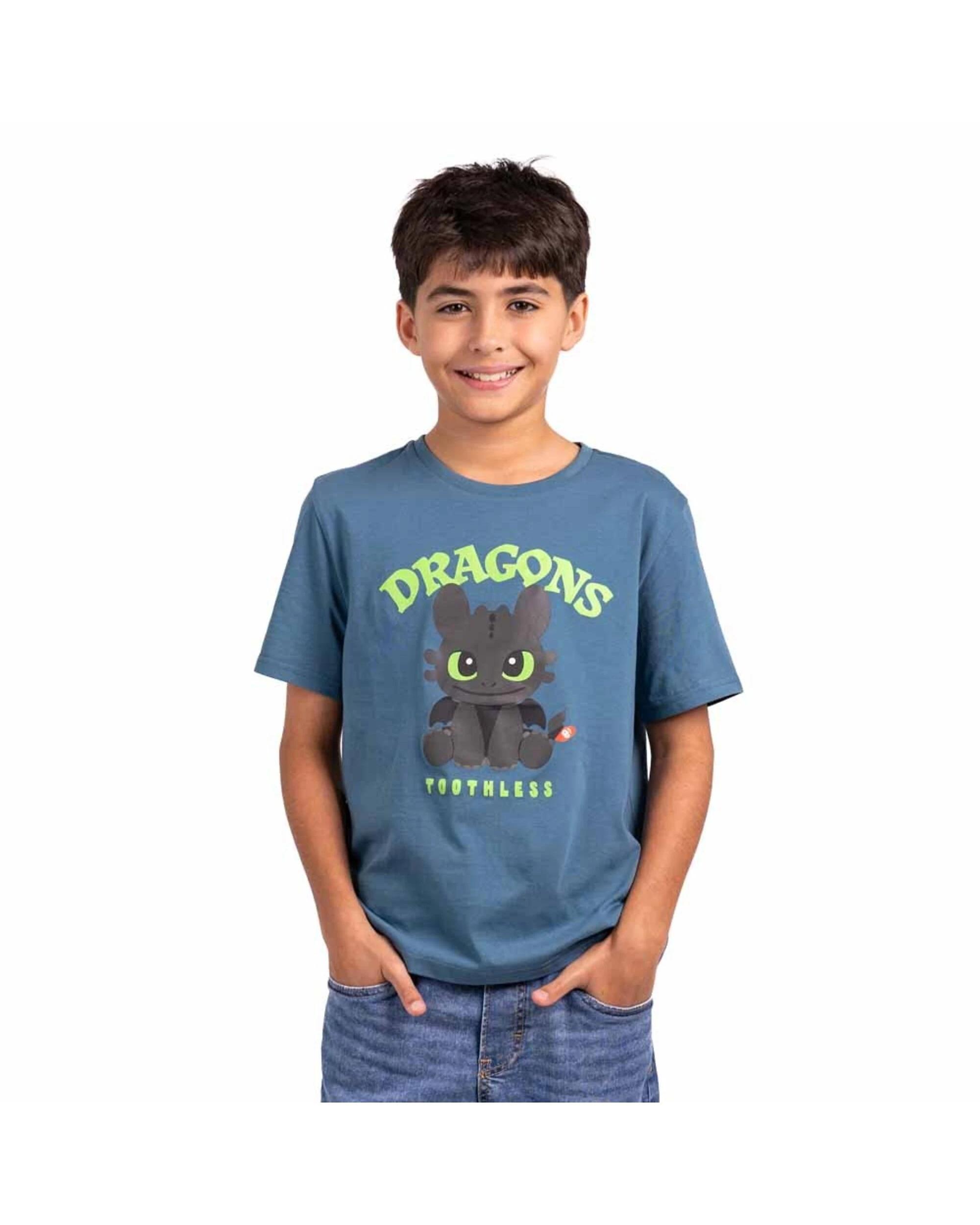 2 How to Train Your Dragon - Chibi Toothless Youth T-Shirt BLUE, 2 of 3