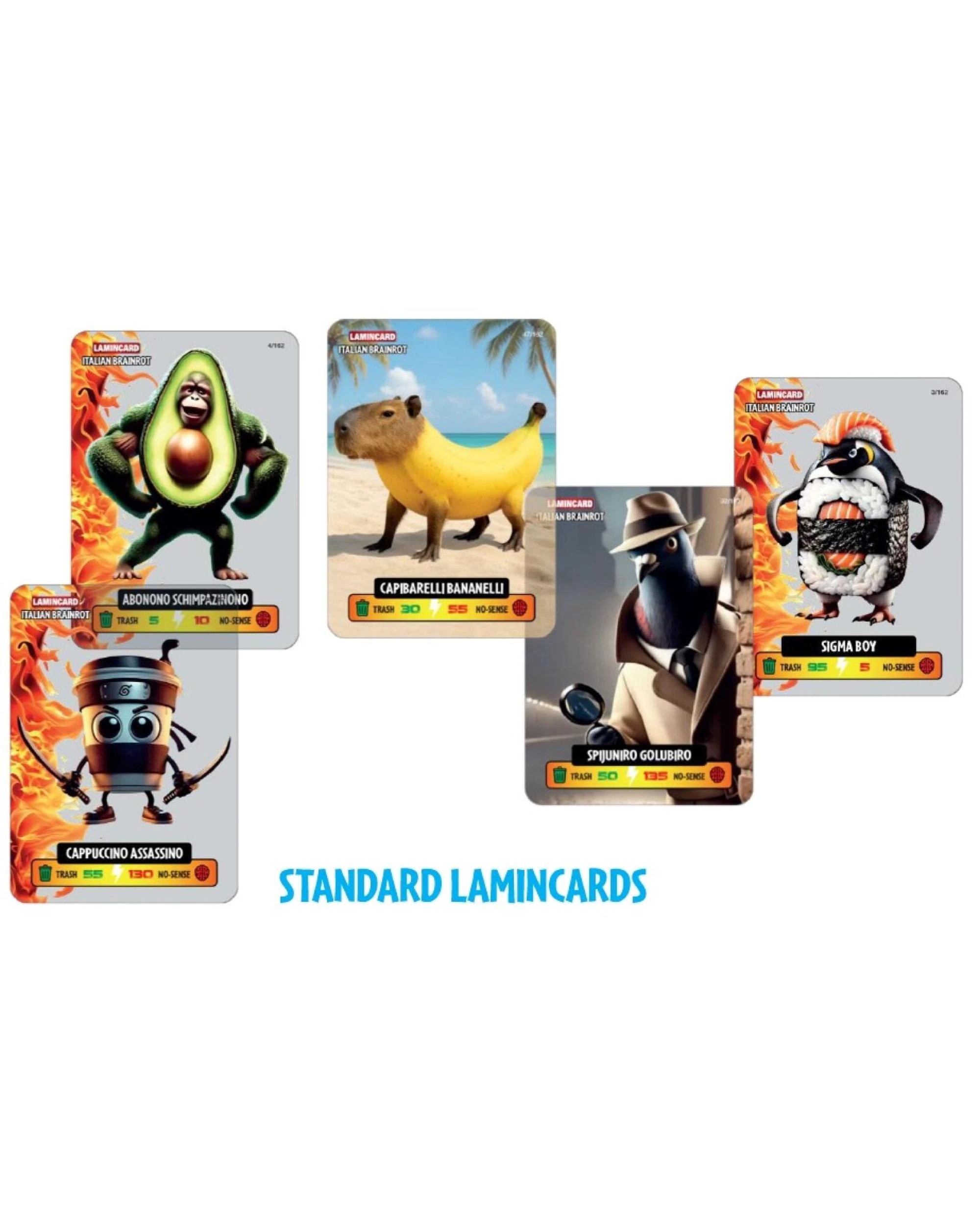 4 Lamincard Italian Brainrot Collectable Cards Pack, 4 of 5