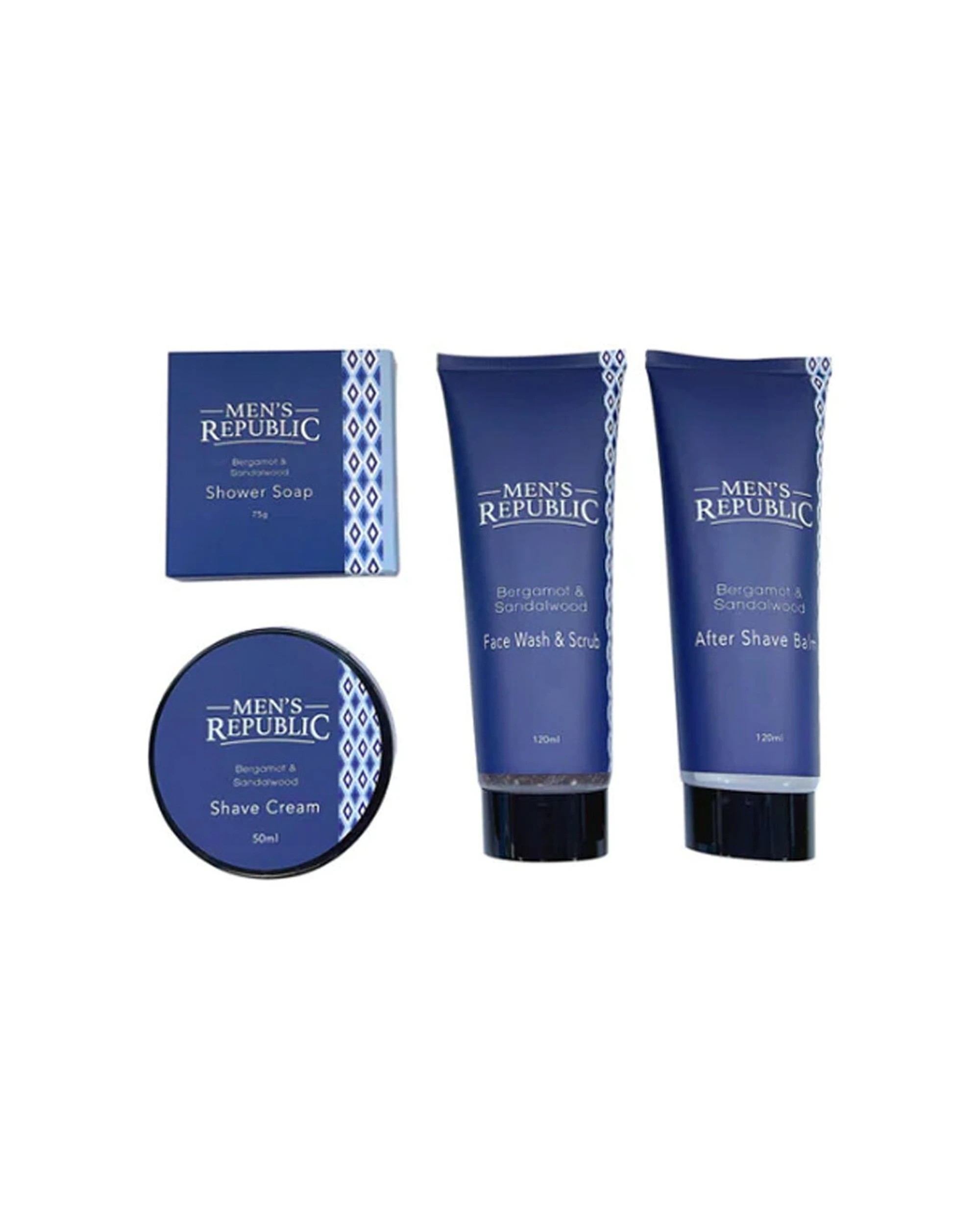 2 Mens Republic 4Pc Grooming Kit Shave Gel After Shave Balm Shave Soap - Blue, 2 of 3