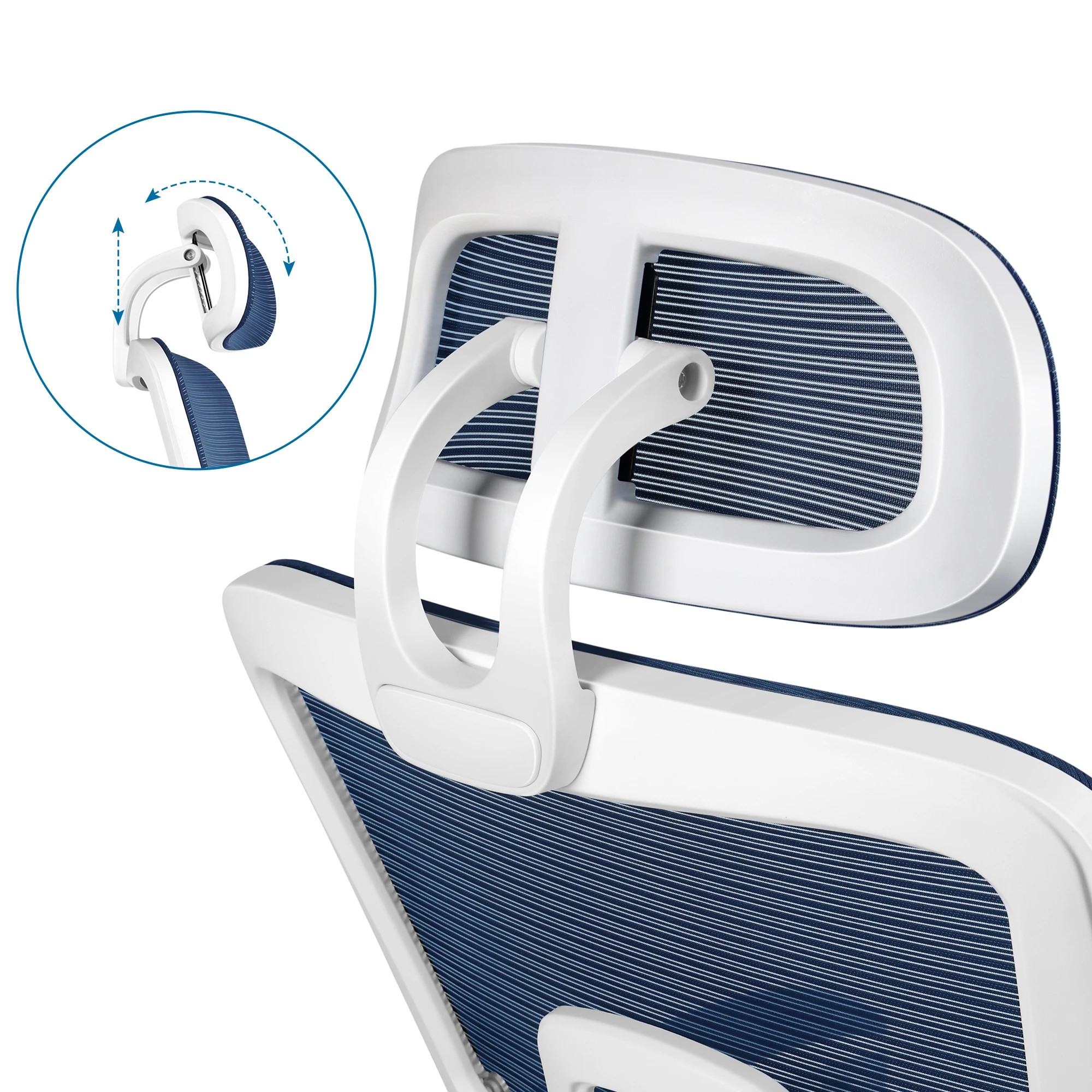 5 Alfordson Mesh Office Chair Racing Ergonomic Executive Computer Recliner Work - White Blue, 5 of 10