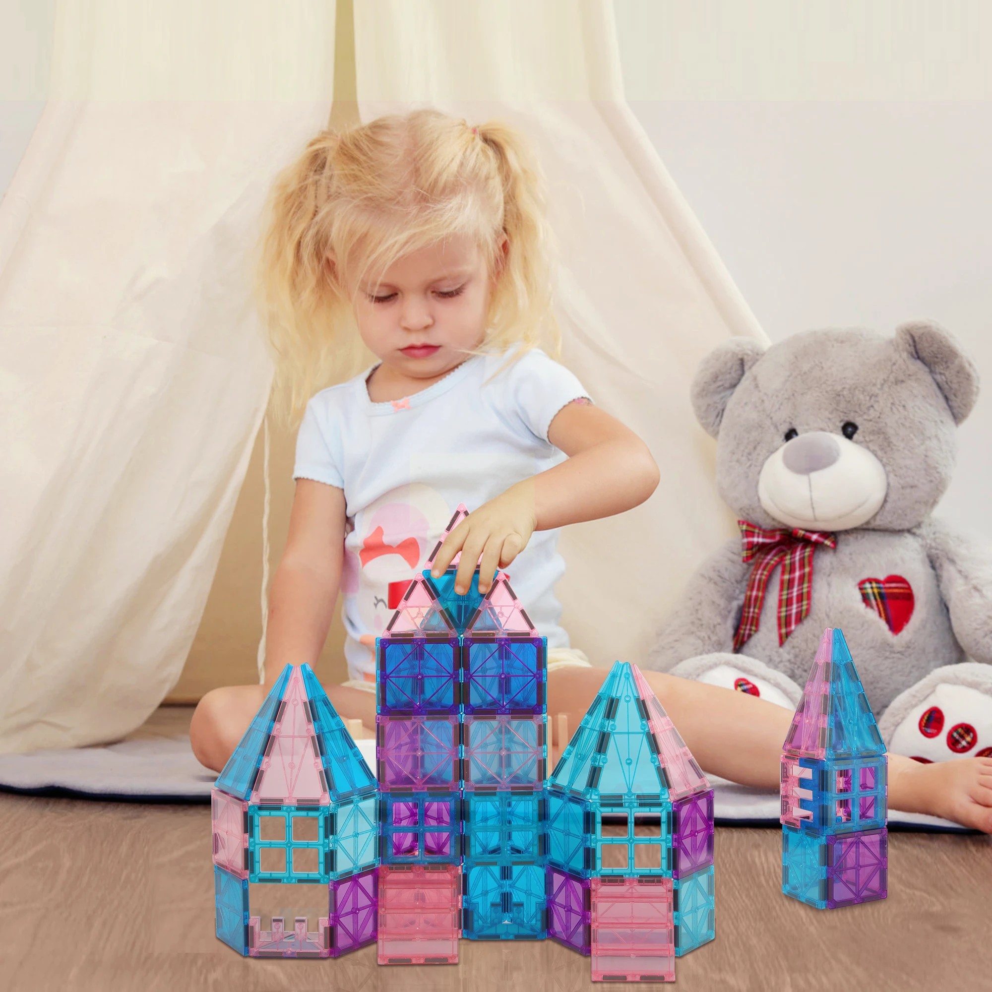 7 Bopeep Magnetic Tiles Blocks 100 Piece, 7 of 7