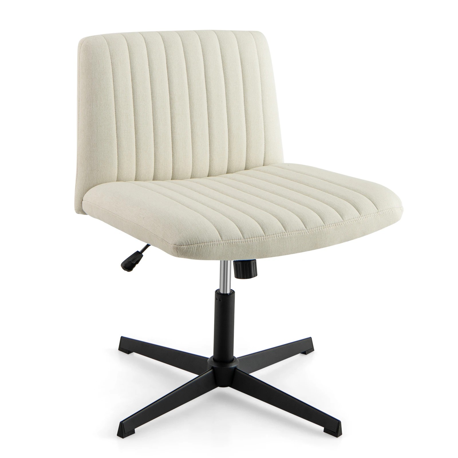 1 Costway Home Office Reclining Leisure Chair Swivel Desk Chair Computer Lounge Chair - Beige, 1 of 5