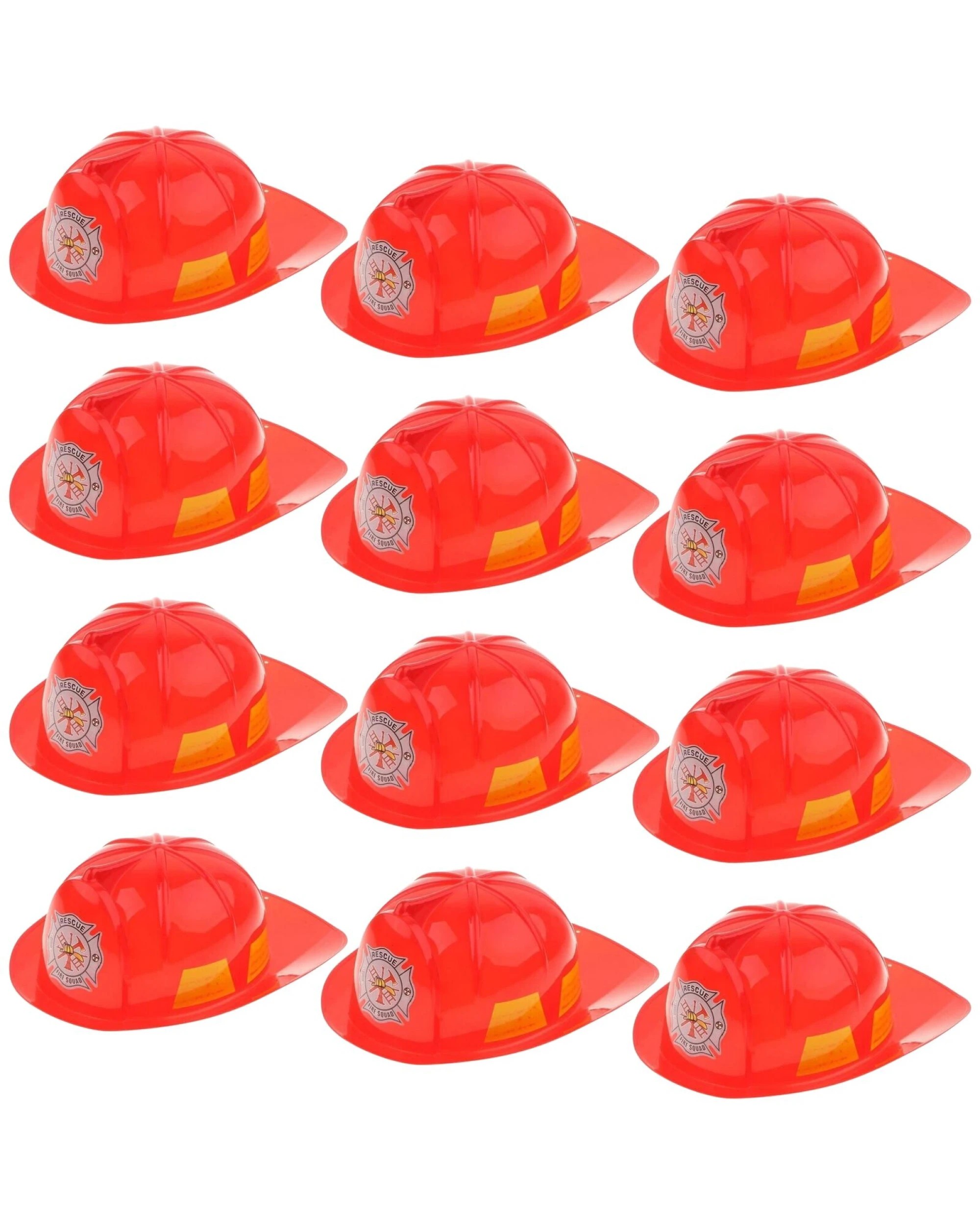 1 BR Costumes Fireman Helmet for Kids - Red Plastic Dress-Up Accessory (Pack of 12), 1 of 6